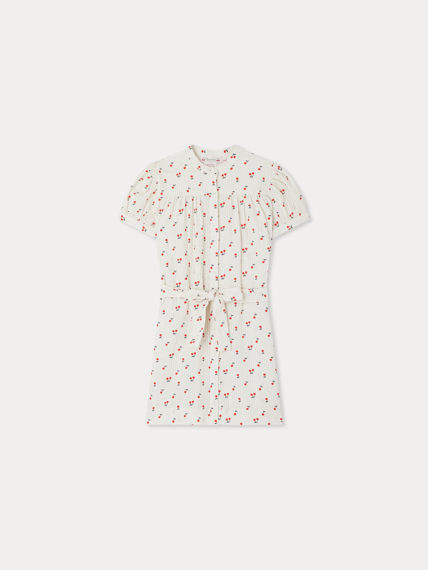 Elorida gathered dress with cherry print