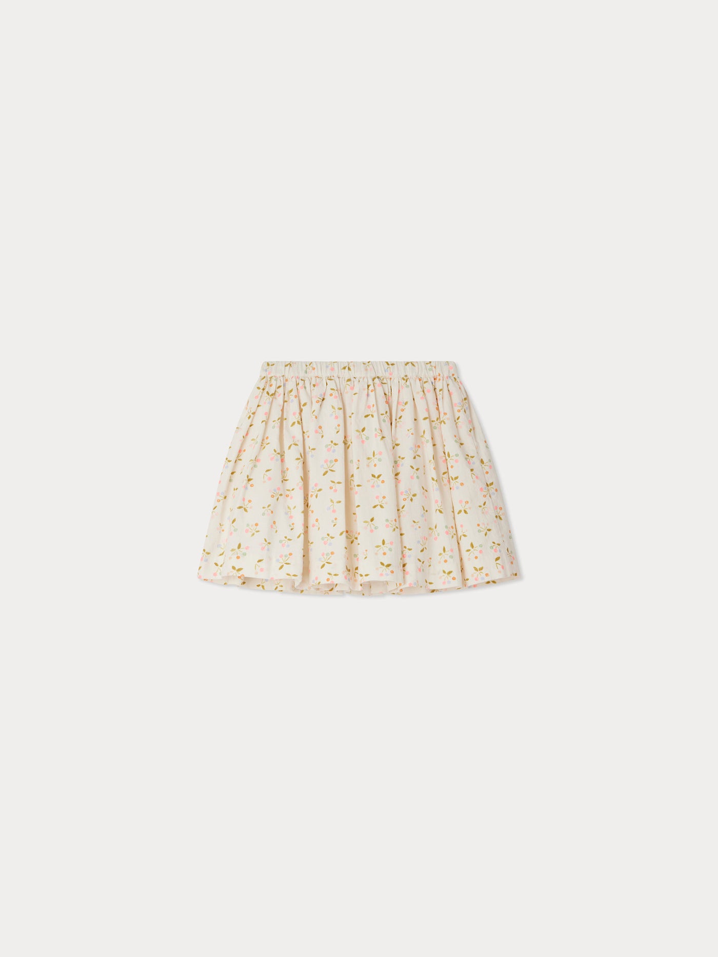 Suzon skirt in cotton voile with cherry print