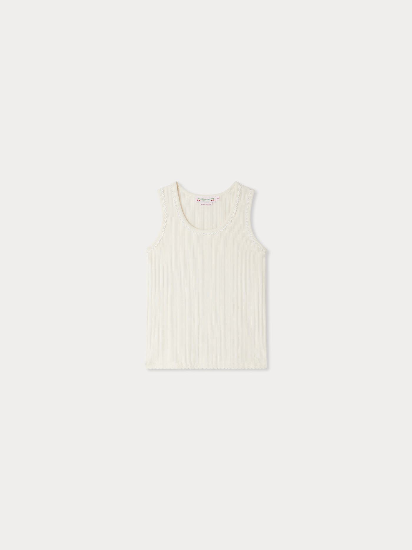 Edina tank top ribbed with fine lace