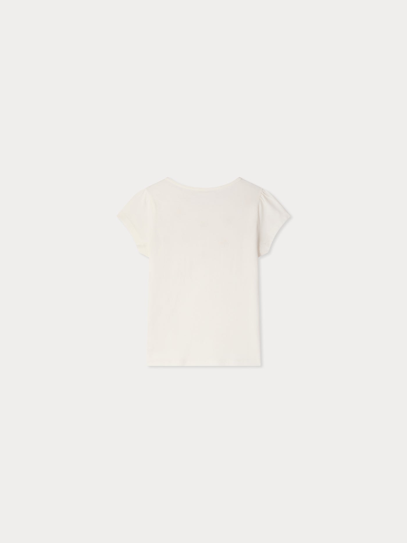 Capricia t-shirt with pearl floral embroideries in organic cotton