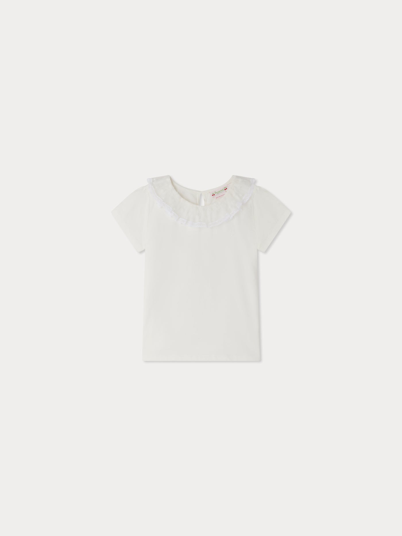 Ernestine t-shirt in embroidered tulle in organic cotton