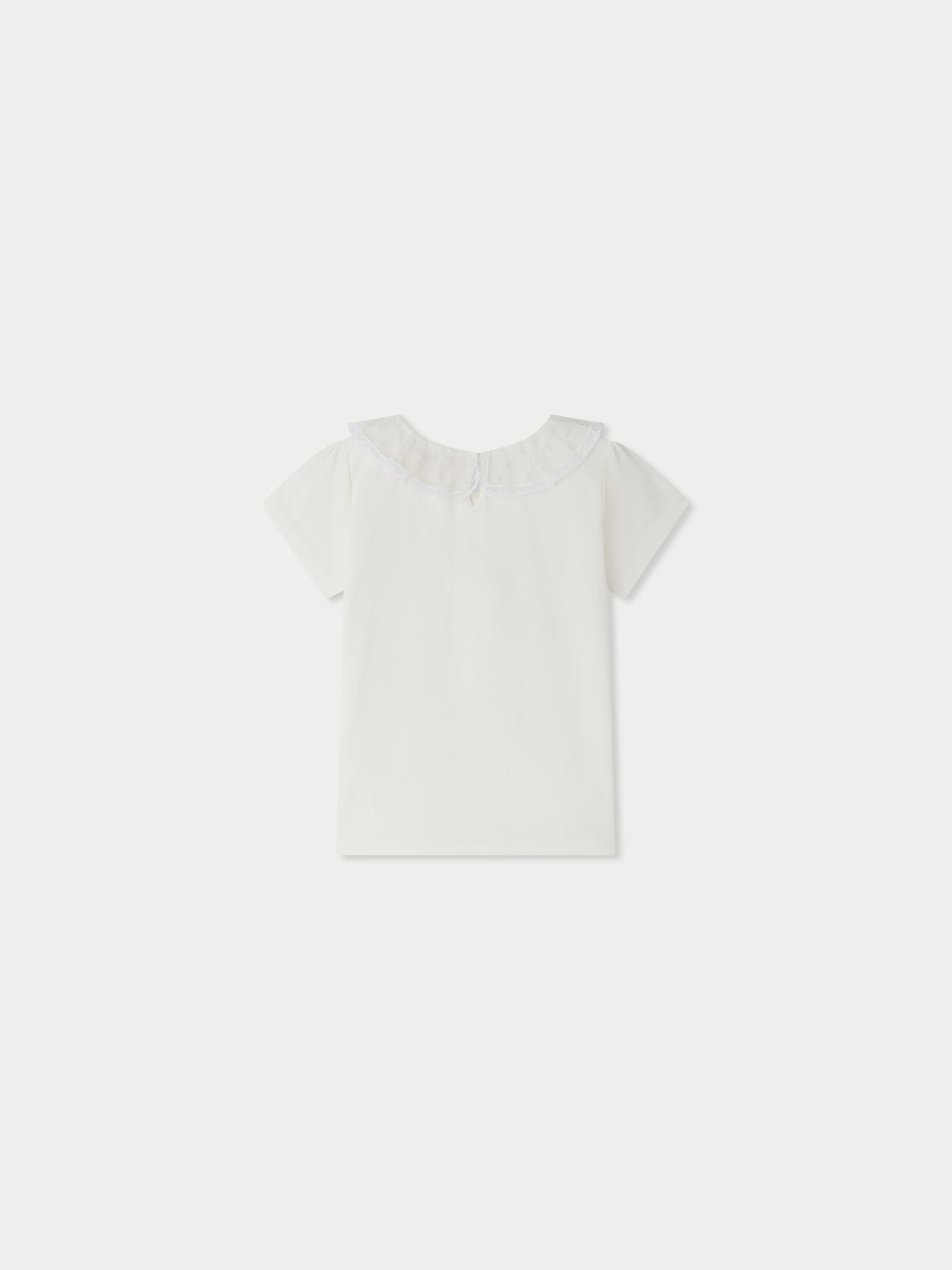 Ernestine t-shirt in embroidered tulle in organic cotton