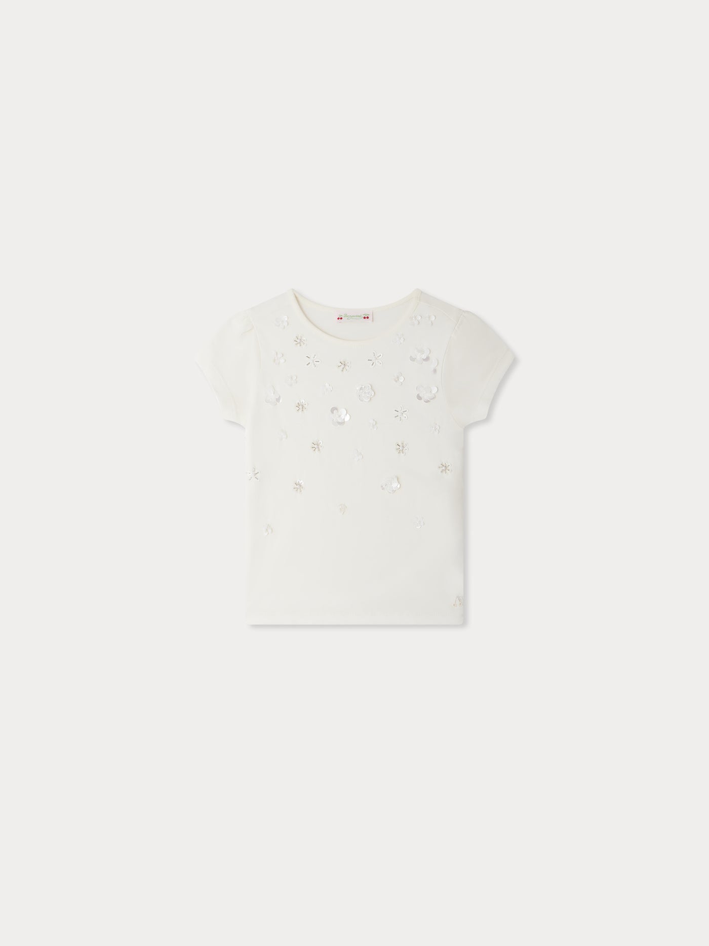 Capricia t-shirt with sequin embroideries in organic cotton