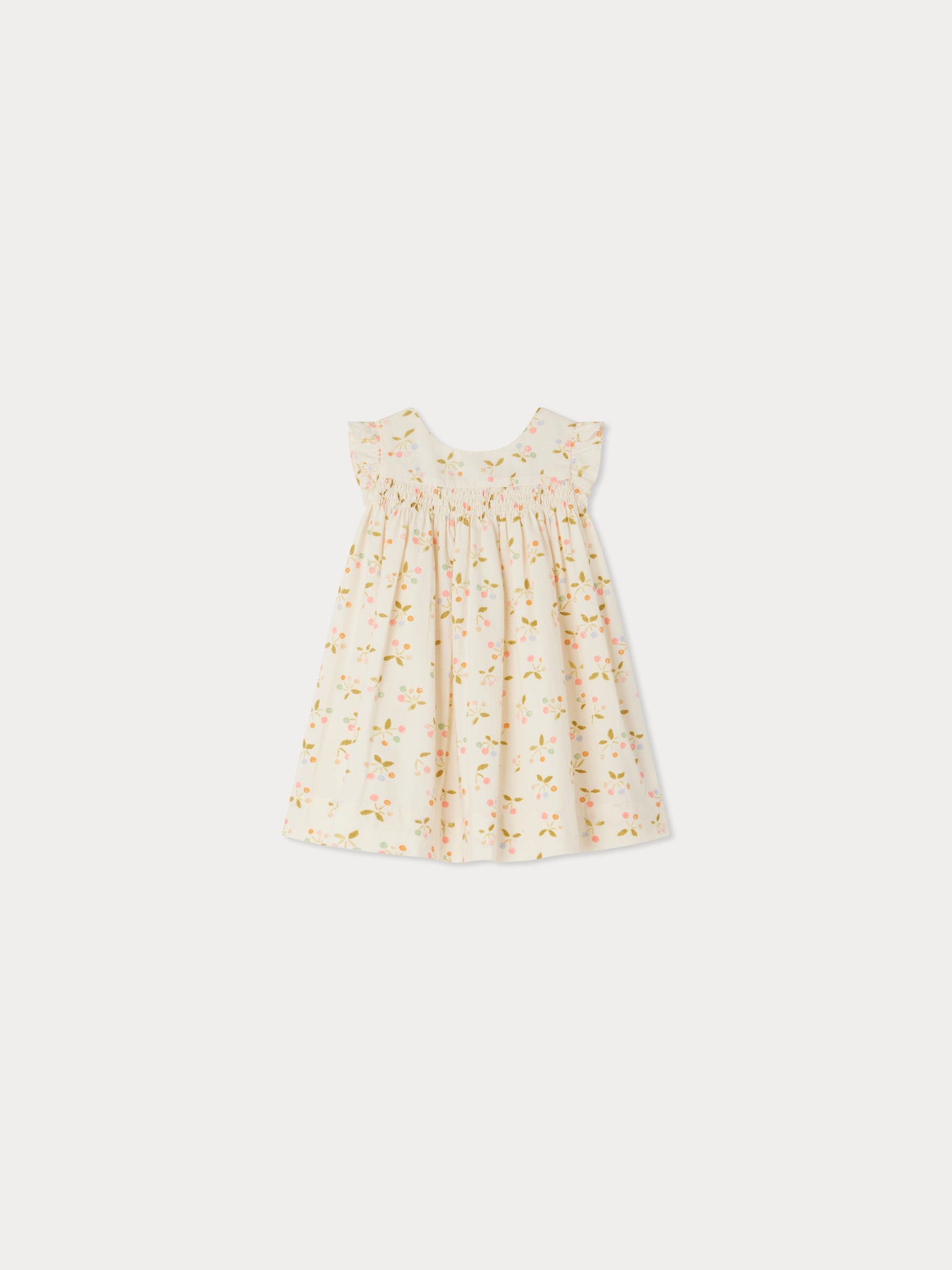 Clothibis smocked dress with cherry print