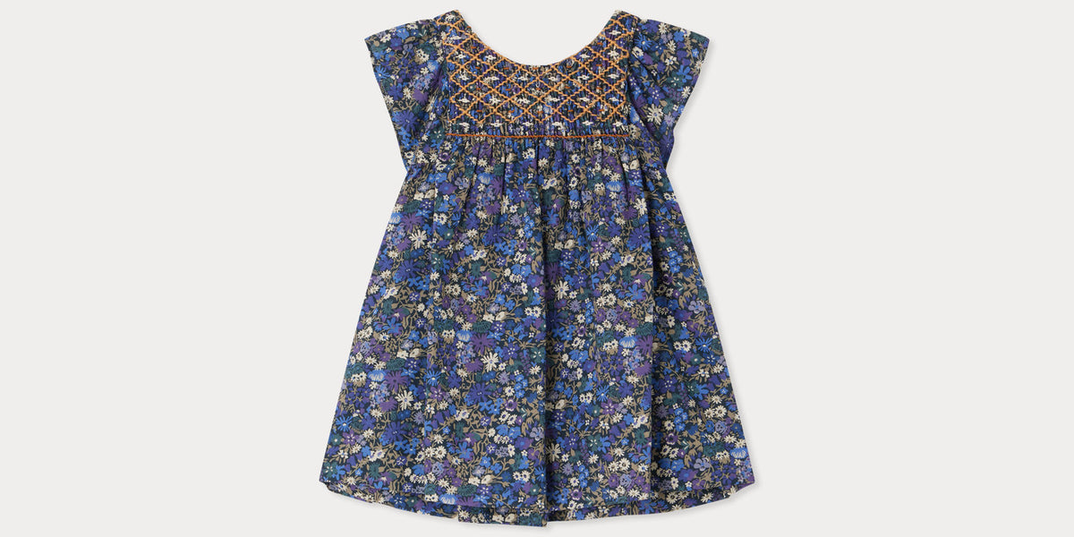 Cadelili smocked dress made with Liberty fabrics