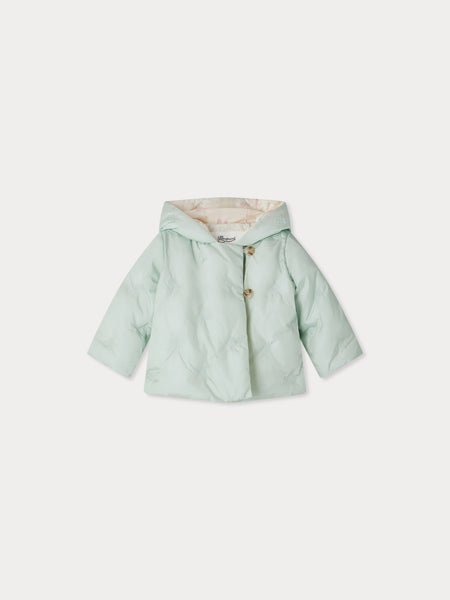 Bonpoint 中綿ジャケット　2Y Bonno quilted and embroidered with cherries puffer jacket