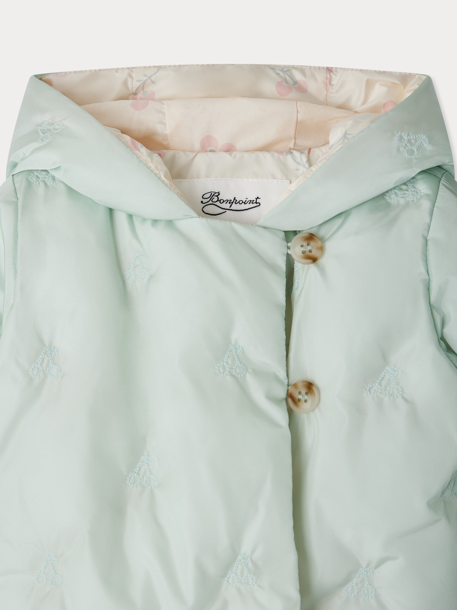 アウター Bonpoint down jacket 4y Bonno quilted and embroidered with cherries puffer jacket
