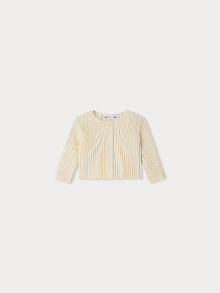 カーディガン IONSEOUL Rib Knit Collar Cardigan JE506 Rina Ribbed Collar Cardigan, Chamomile
