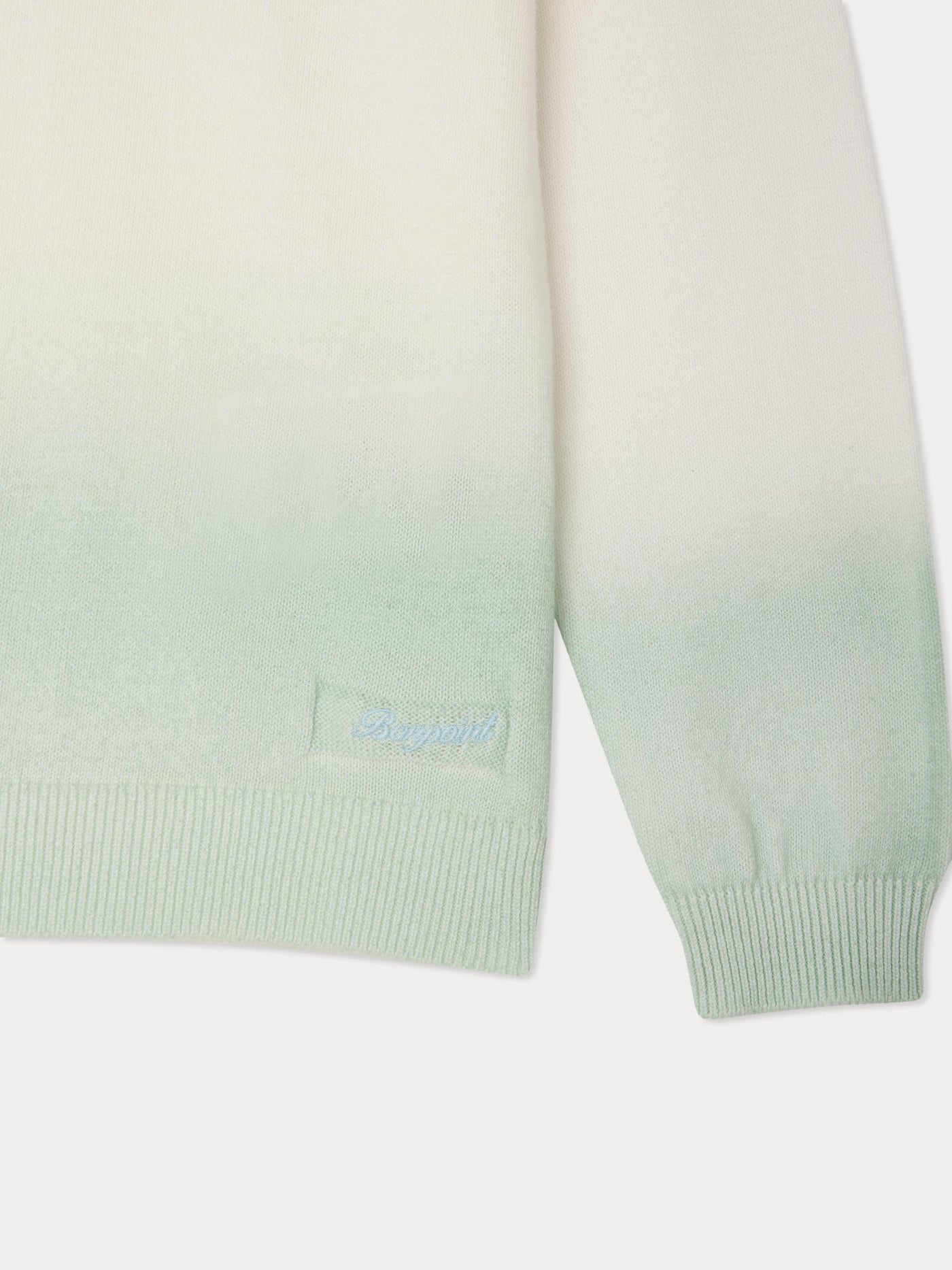 Tahar green dip-dye sweater in organic cotton