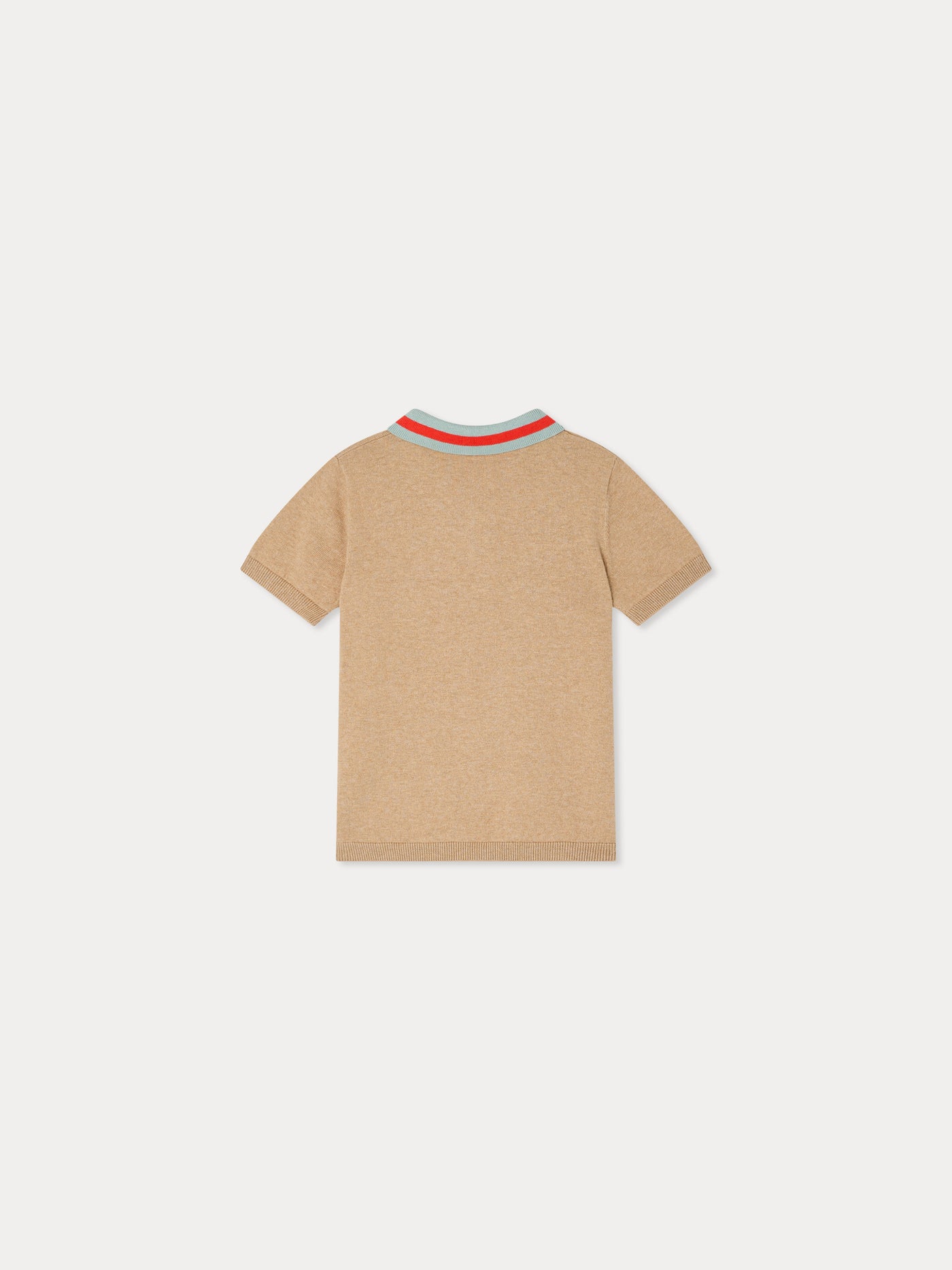Polo Loyal with inset 75 flag in heather beige