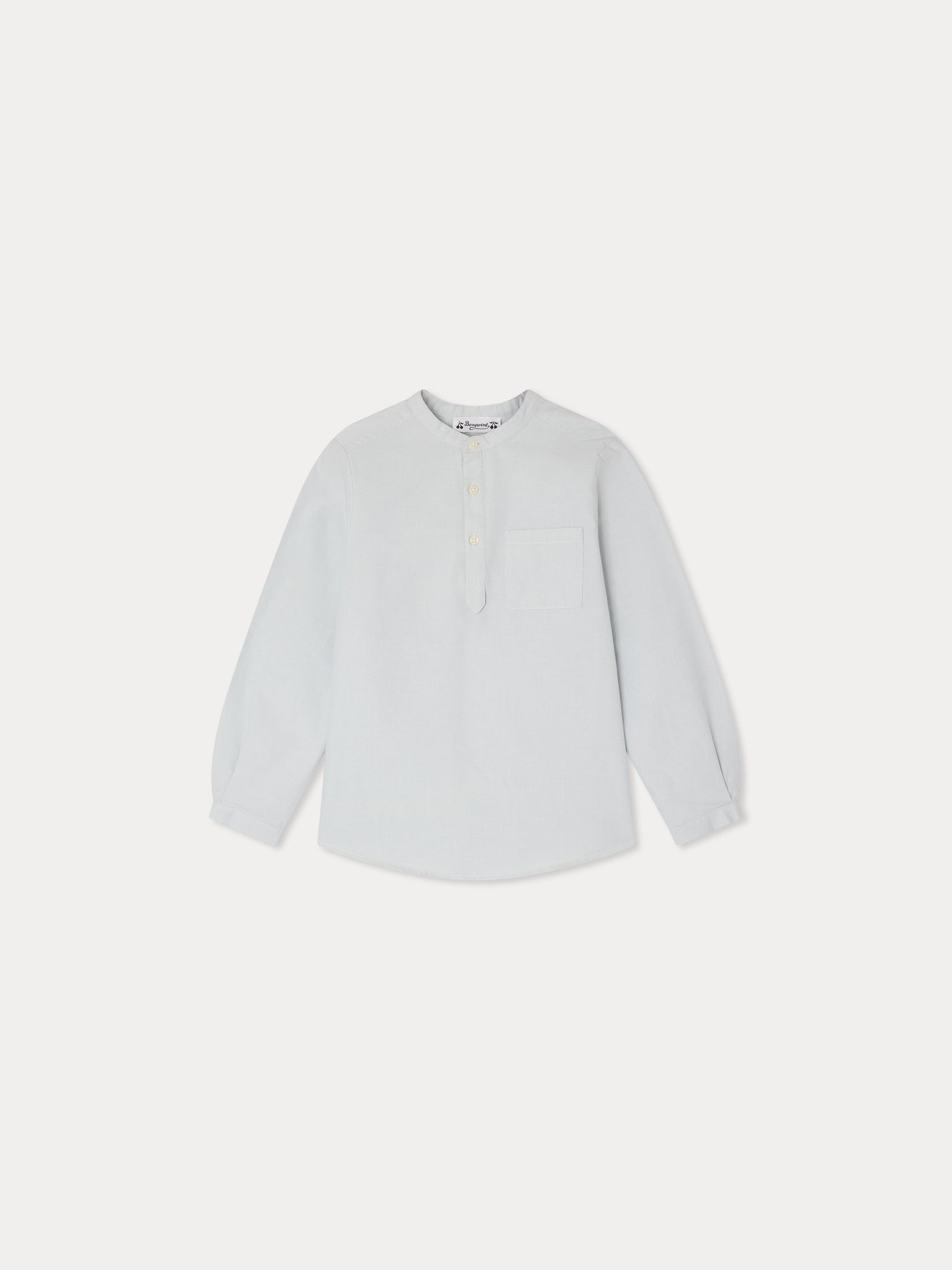 Claude shirt with mandarin collar in organic cotton