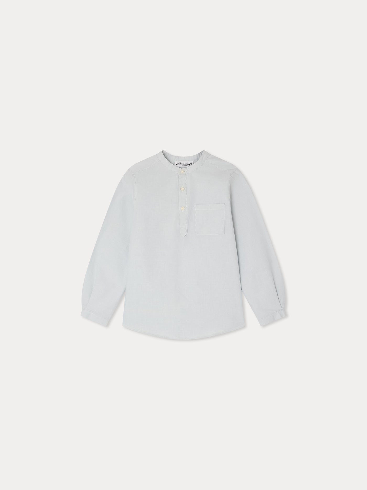 Claude shirt with mandarin collar in organic cotton