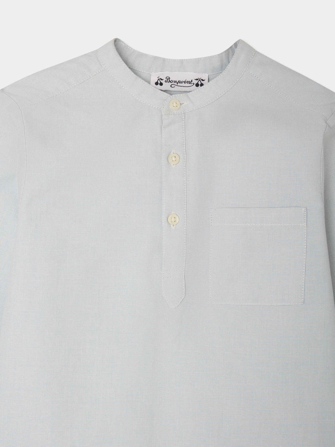 Claude shirt with mandarin collar in organic cotton