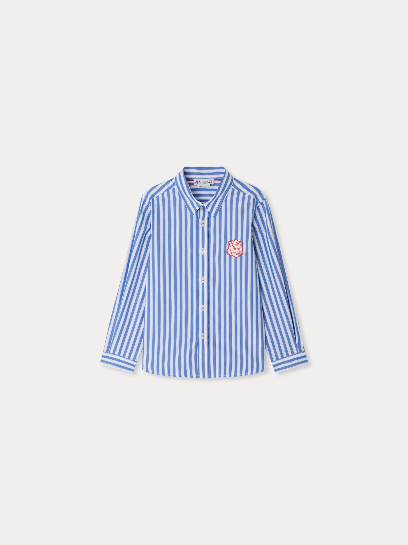 Bonpoint x Maison Kitsuné Tangui embroidered shirt in organic cotton