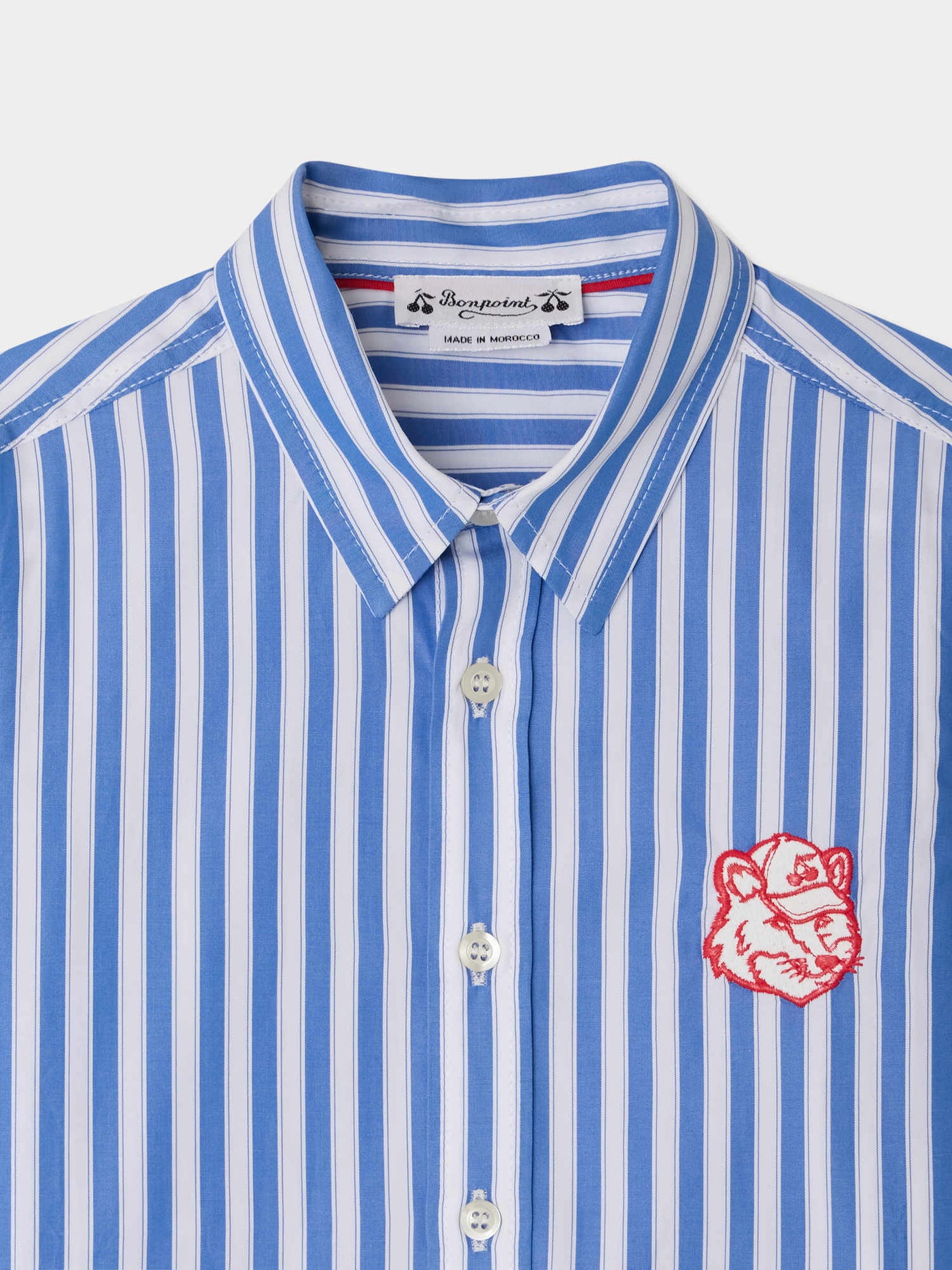 Bonpoint x Maison Kitsuné Tangui embroidered shirt in organic cotton