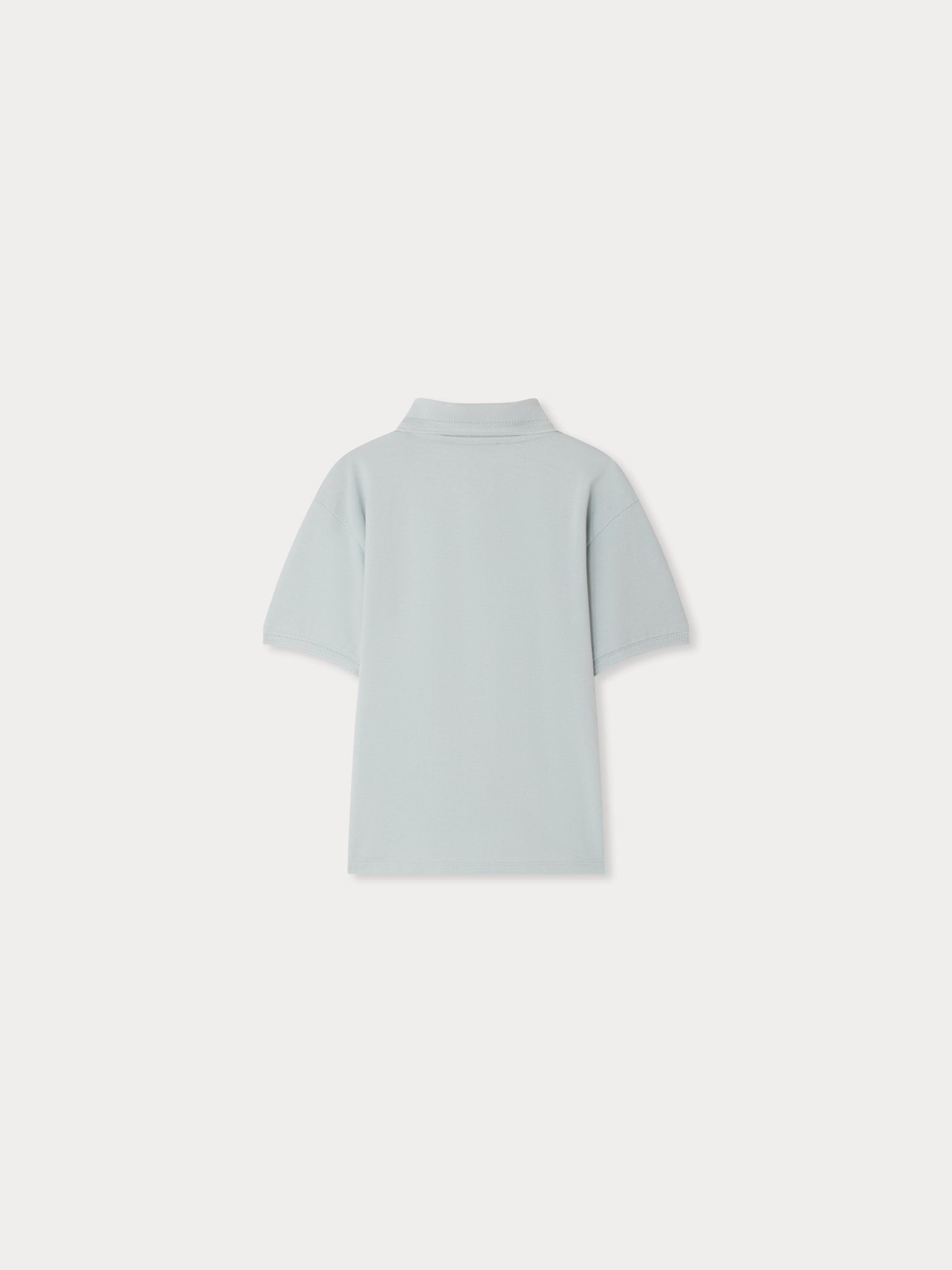 Lorris embroidered polo shirt in aqua blue organic cotton