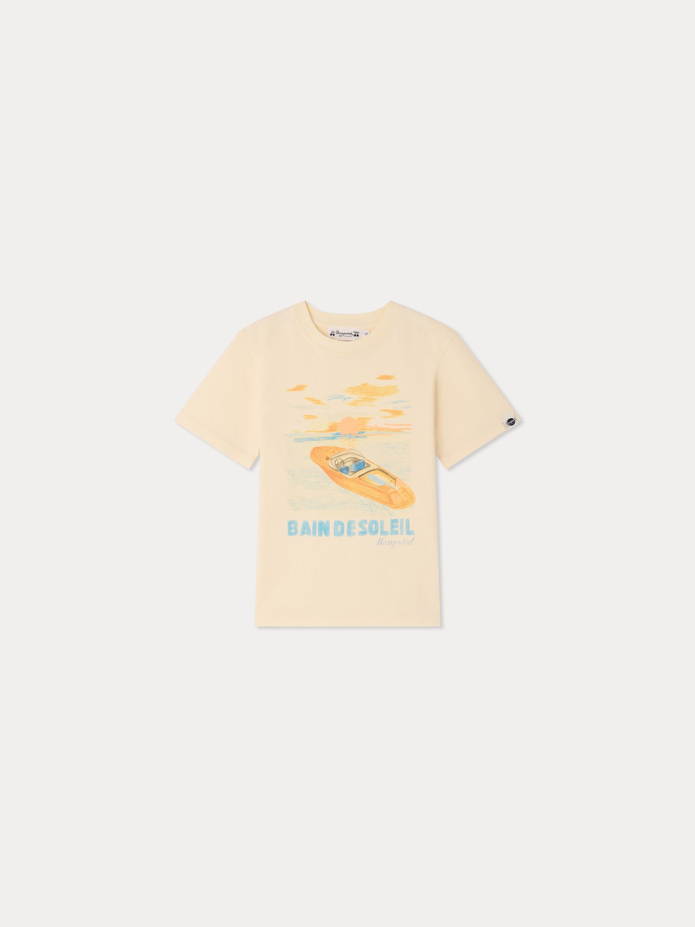 Thibald "bain de soleil" print t-shirt in organic cotton