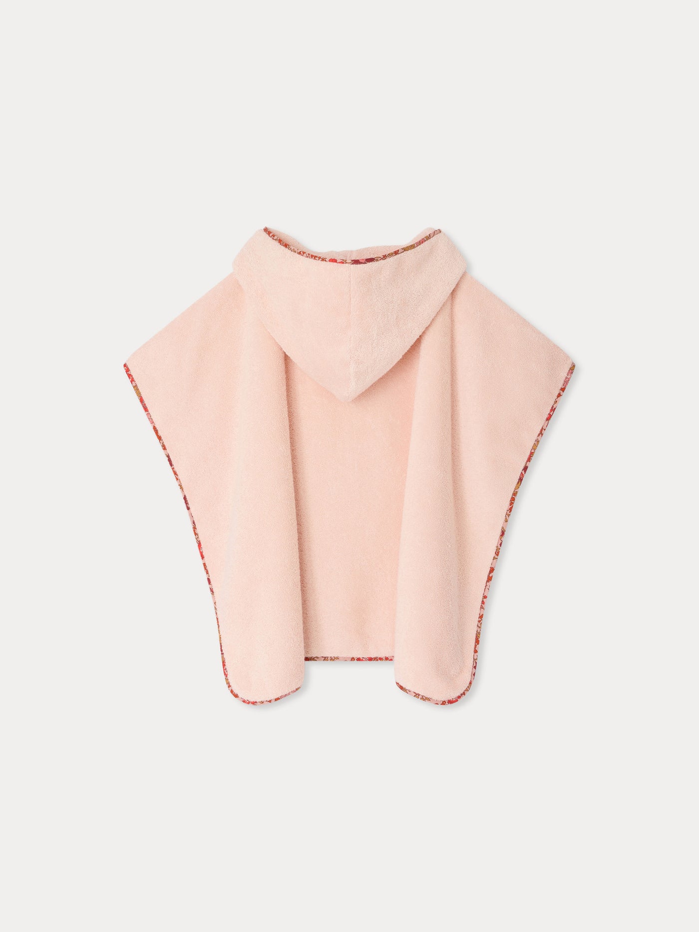 Eneri bath poncho with Liberty fabric bias binding in organic cotton