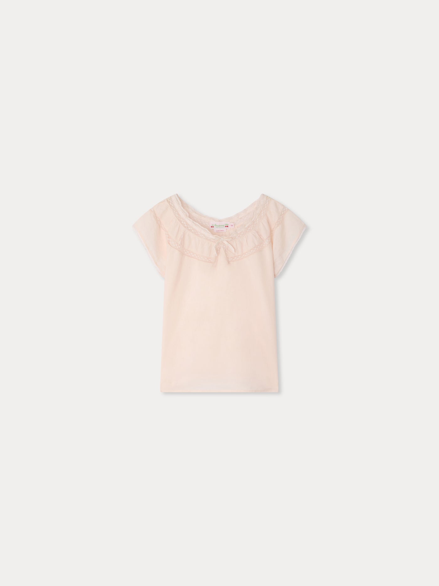Leana blouse in organic cotton voile and Calais lace
