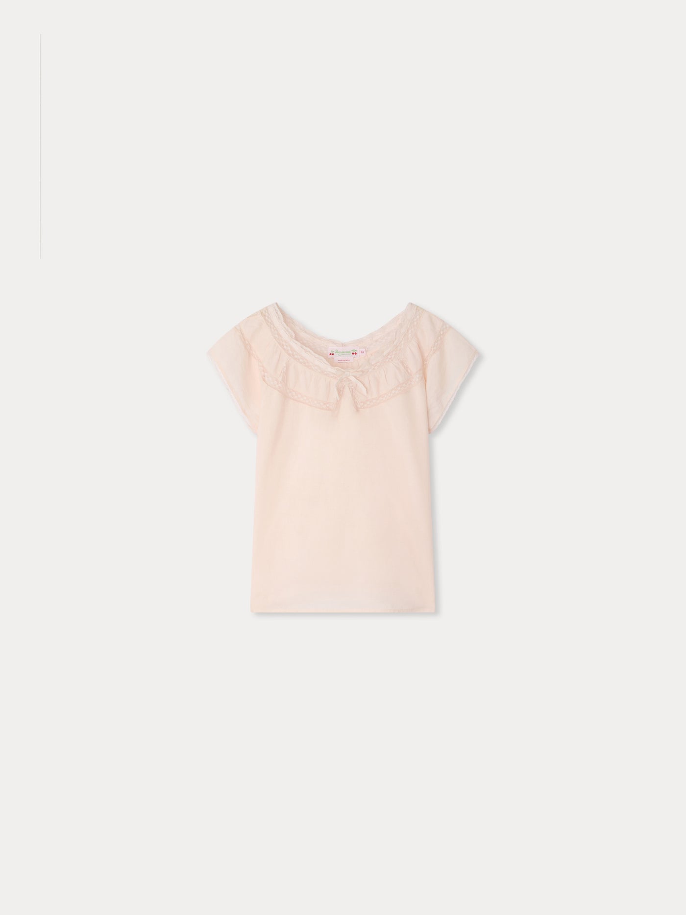 Leana blouse in organic cotton voile and Calais lace