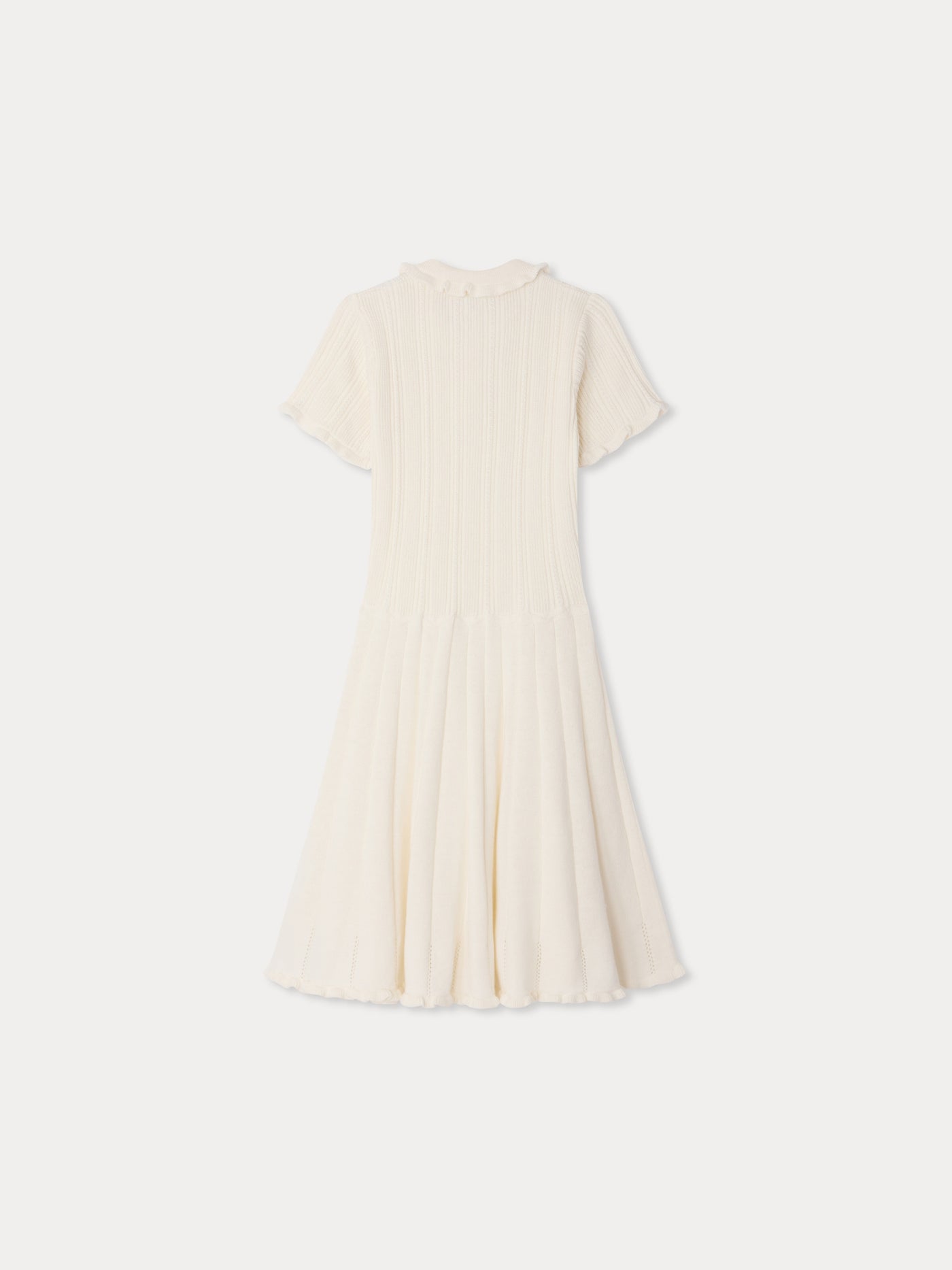 Lobelie ruffled dress in organic cotton and cashmere