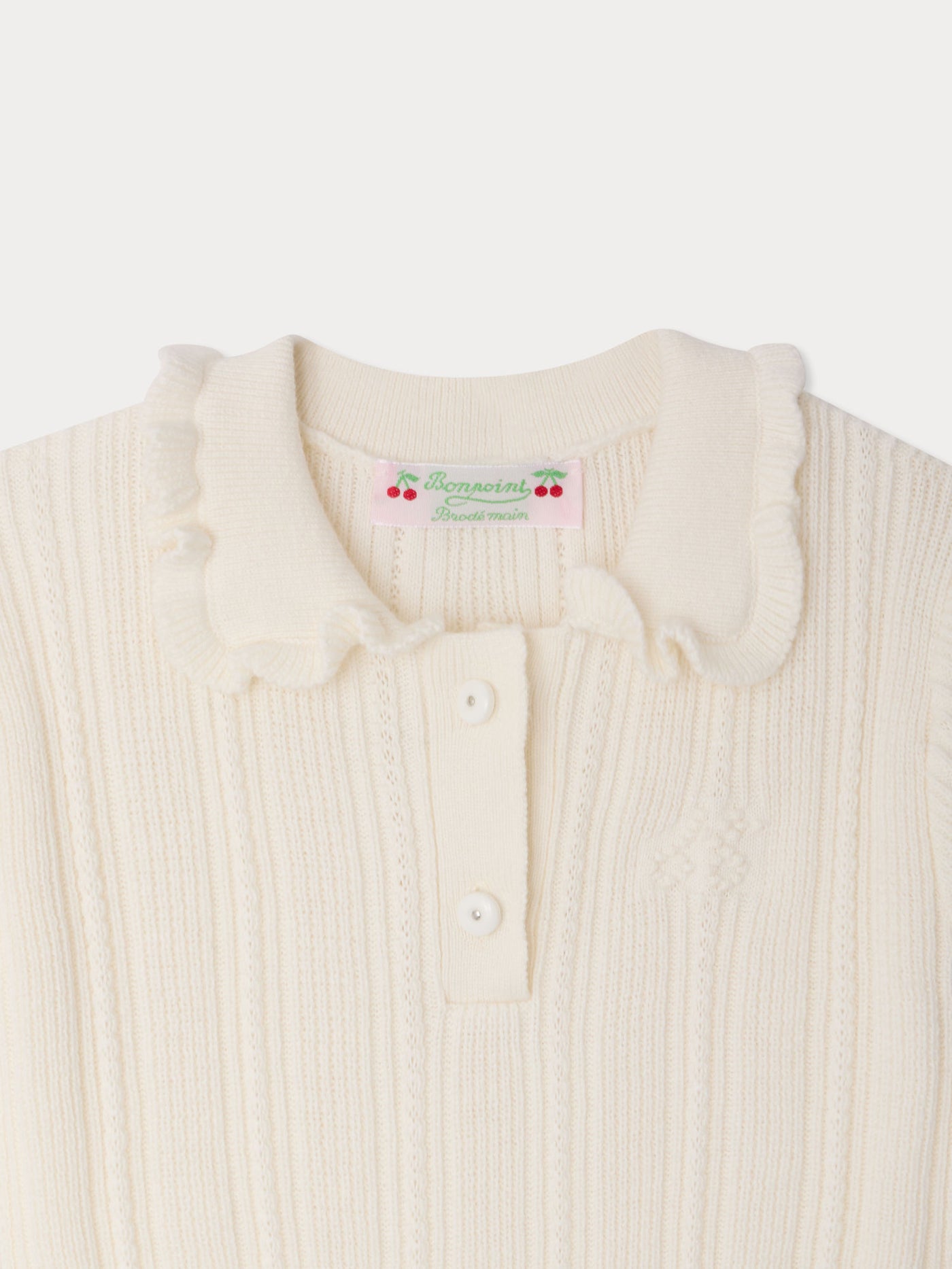 Lobelie ruffled dress in organic cotton and cashmere