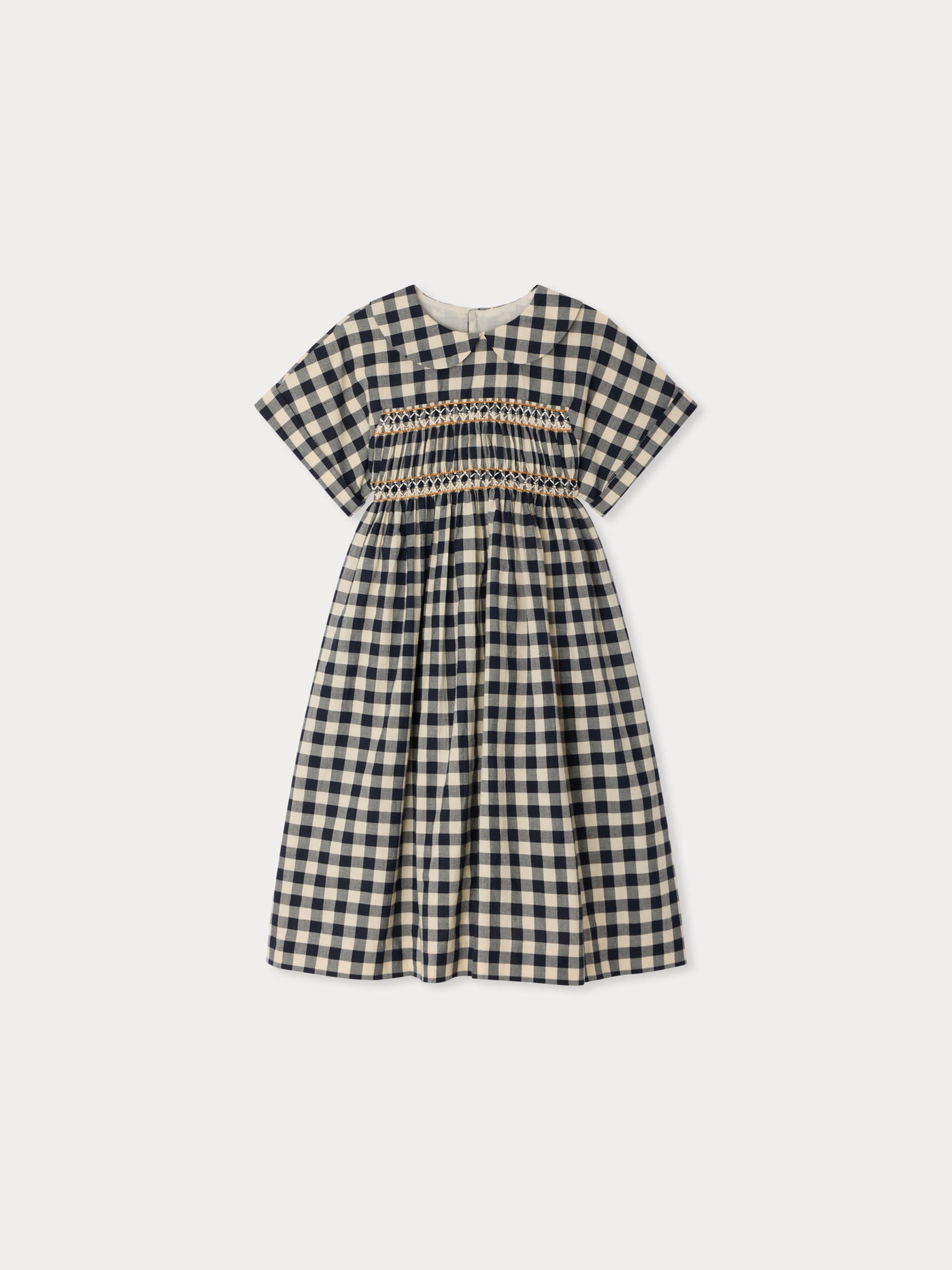 Lelou smocked and hand-embroidered dress