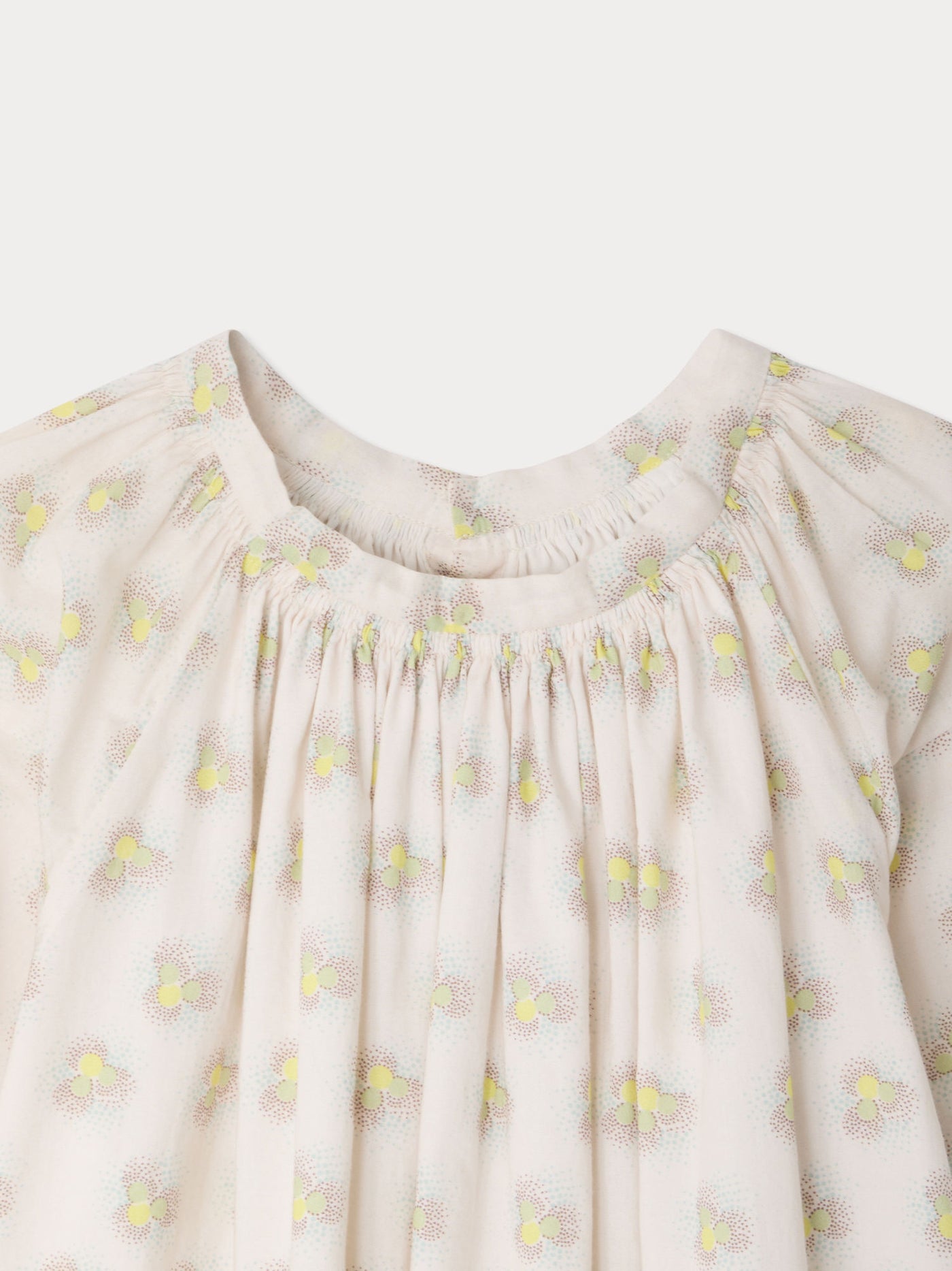 Cyliane smocked dress in organic cotton