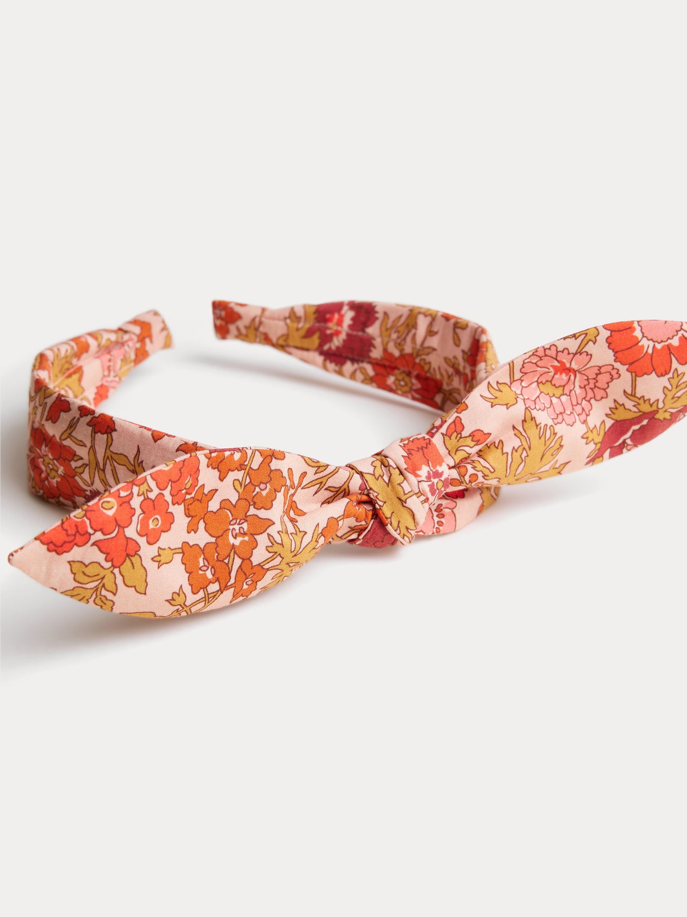 Lorette pink headband in Liberty organic cotton poplin fabric