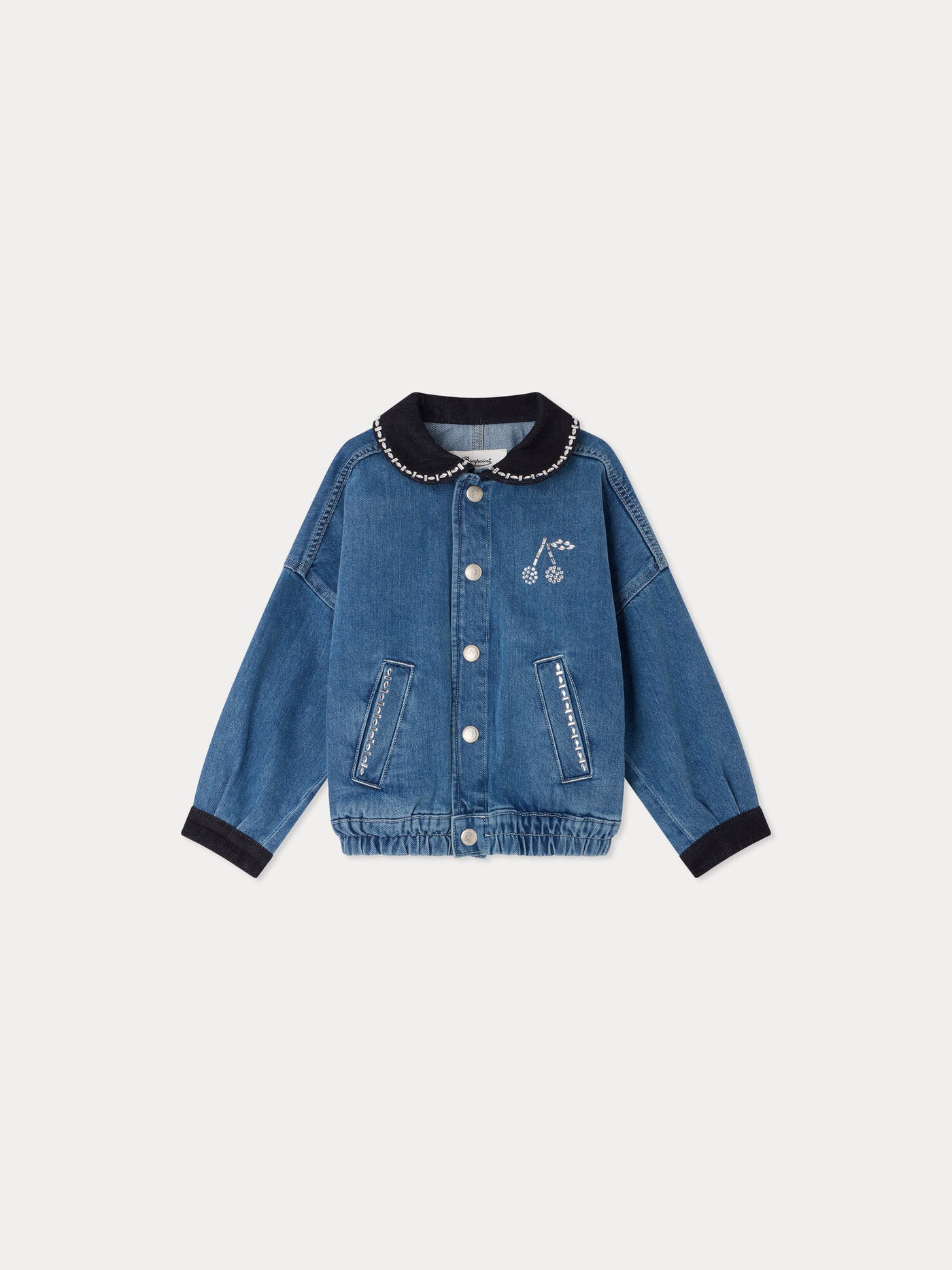 Lala denim jacket with rhinestones