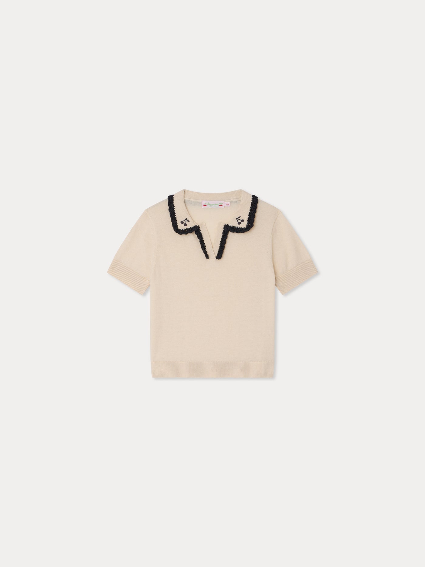 Lisette sweater with hand-embroidered collar