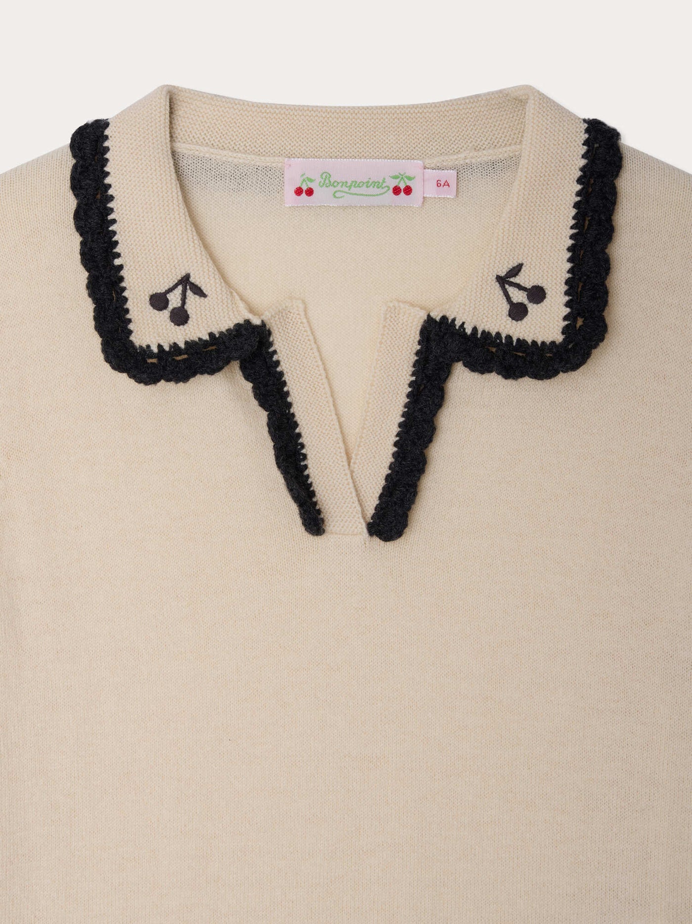 Lisette sweater with hand-embroidered collar
