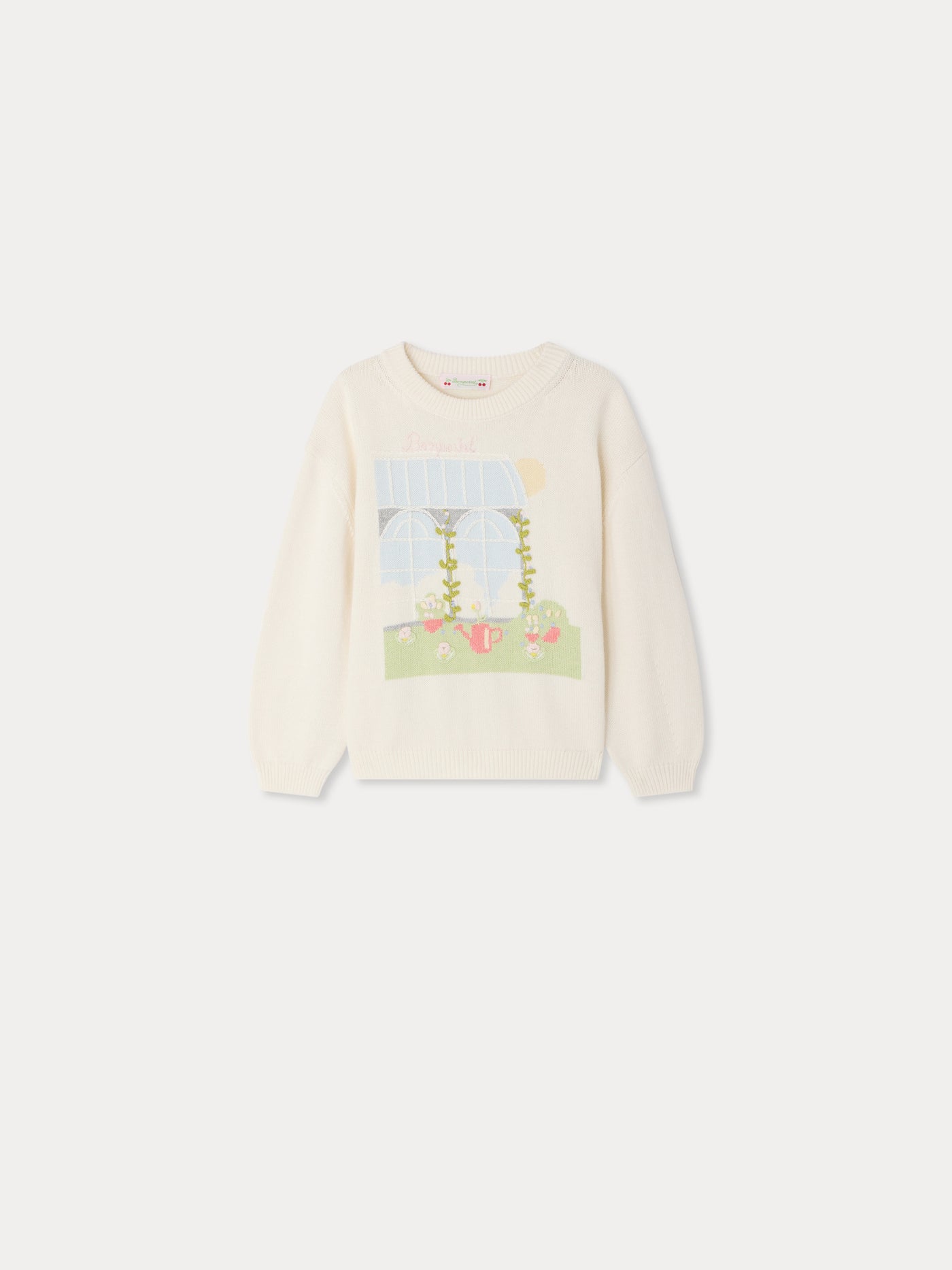 Anumati hand-embroidered garden sweater in organic cotton