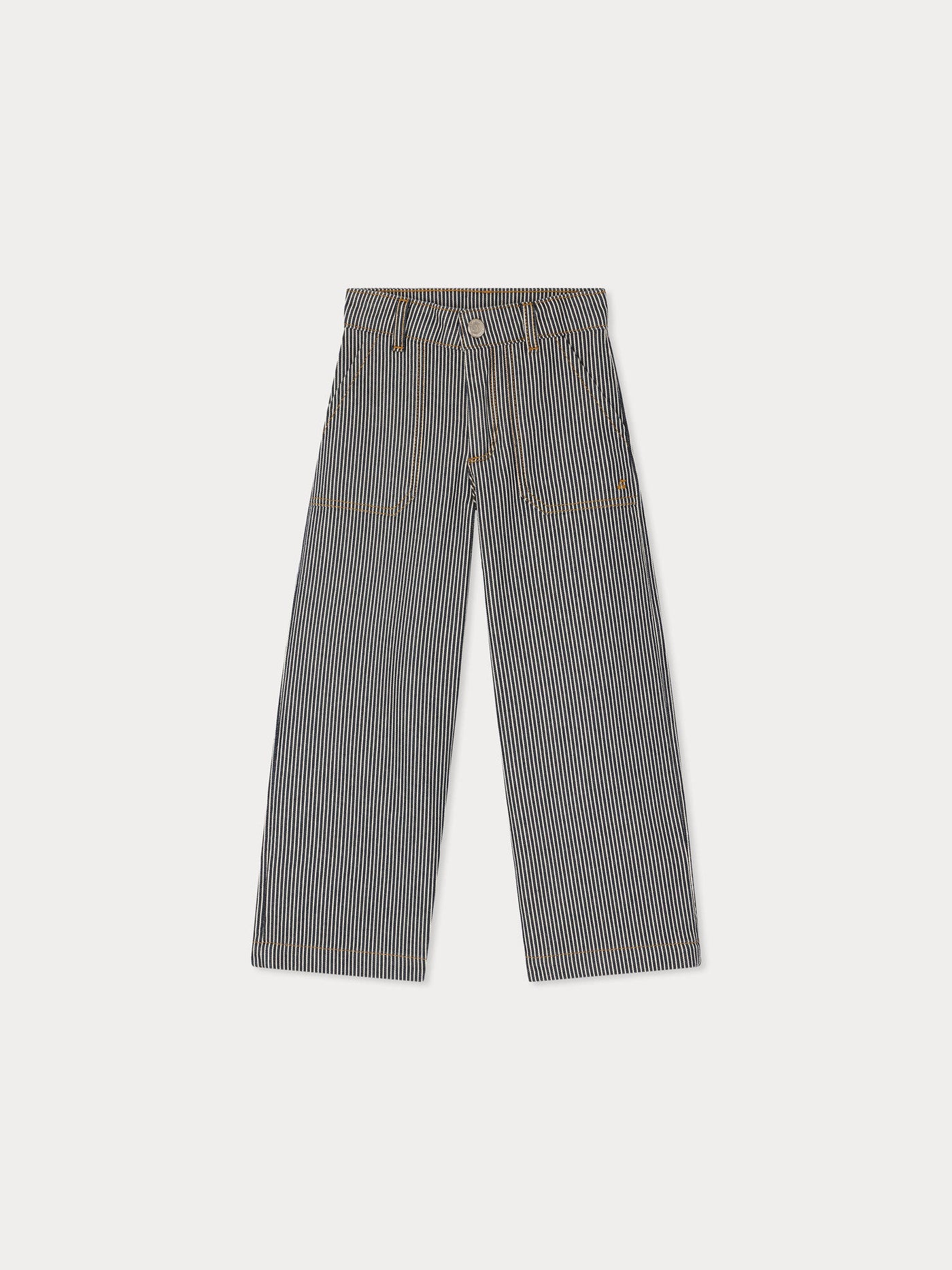Jingle striped denim trousers in organic cotton