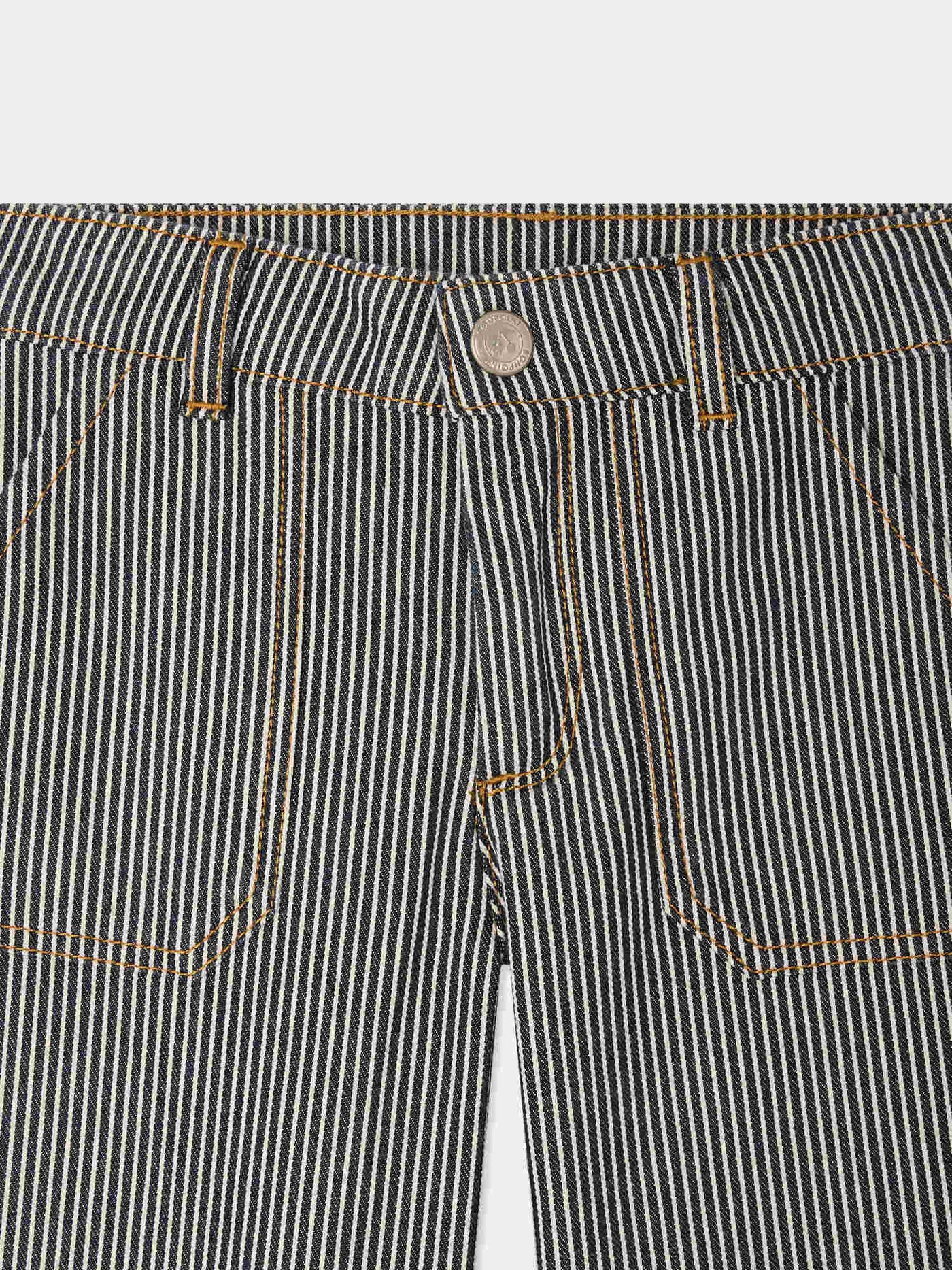 Jingle striped denim trousers in organic cotton
