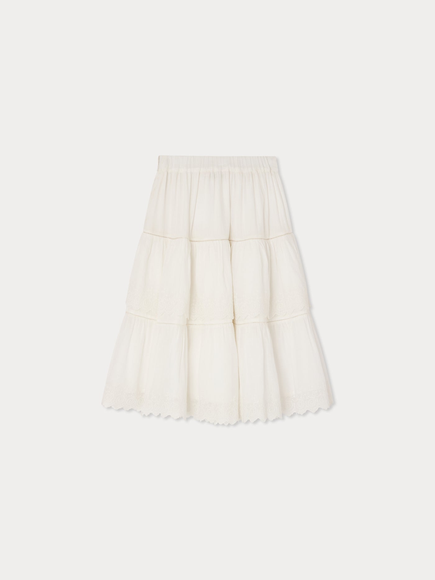 Lavona skirt with broderie anglaise in organic cotton