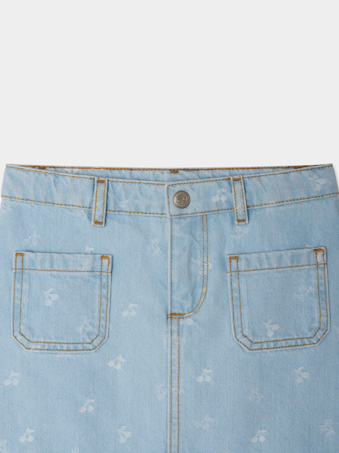 Tison skirt in cherry jacquard denim