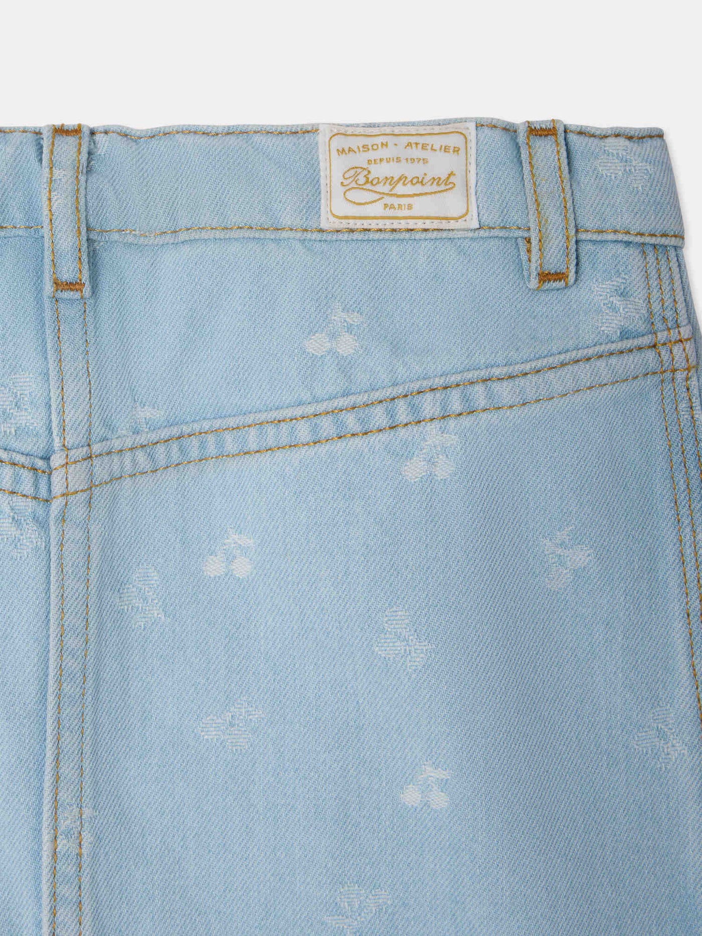 Tison skirt in cherry jacquard denim