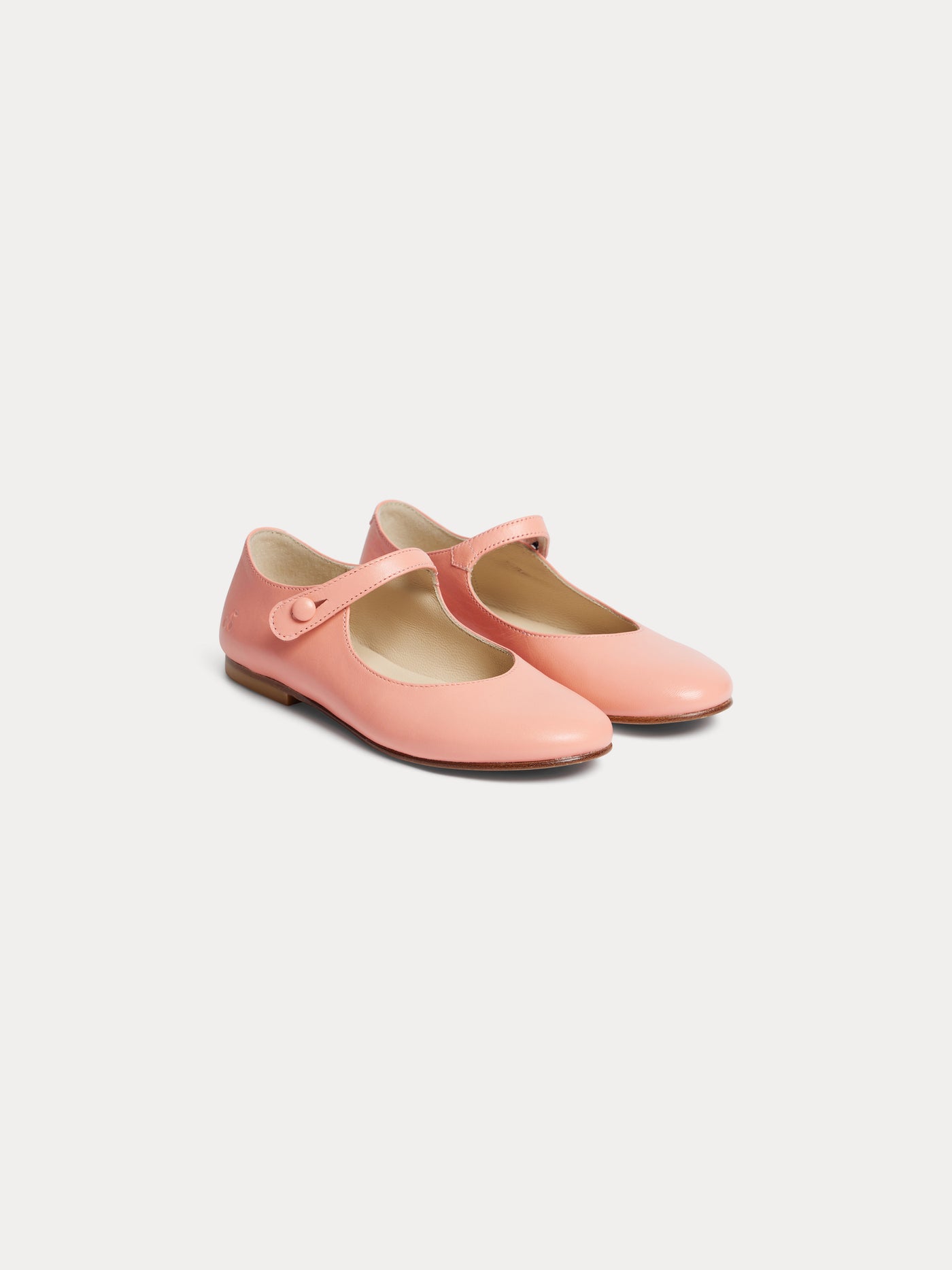Ella coral leather ballerina flats