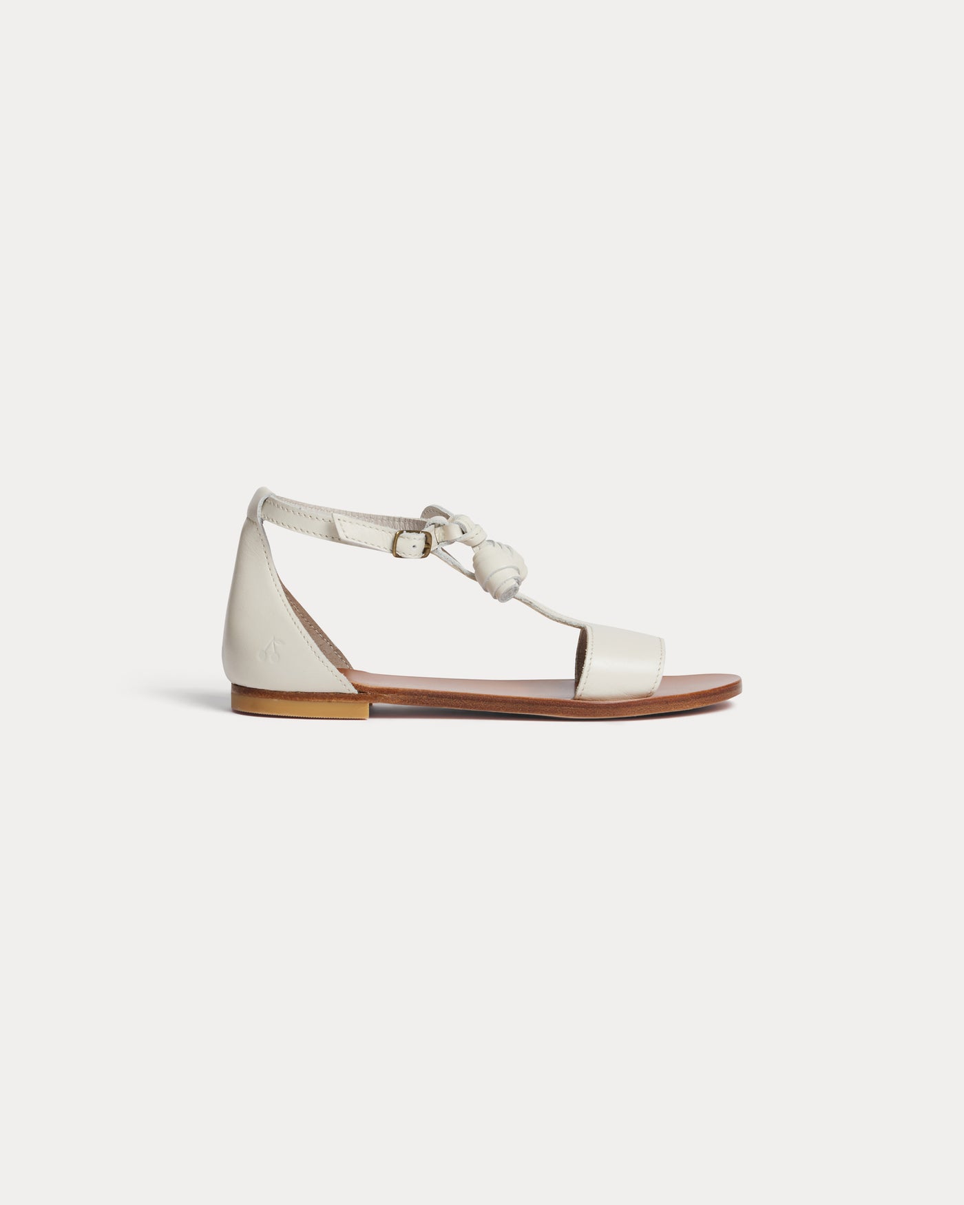 Elmas milk white leather sandals