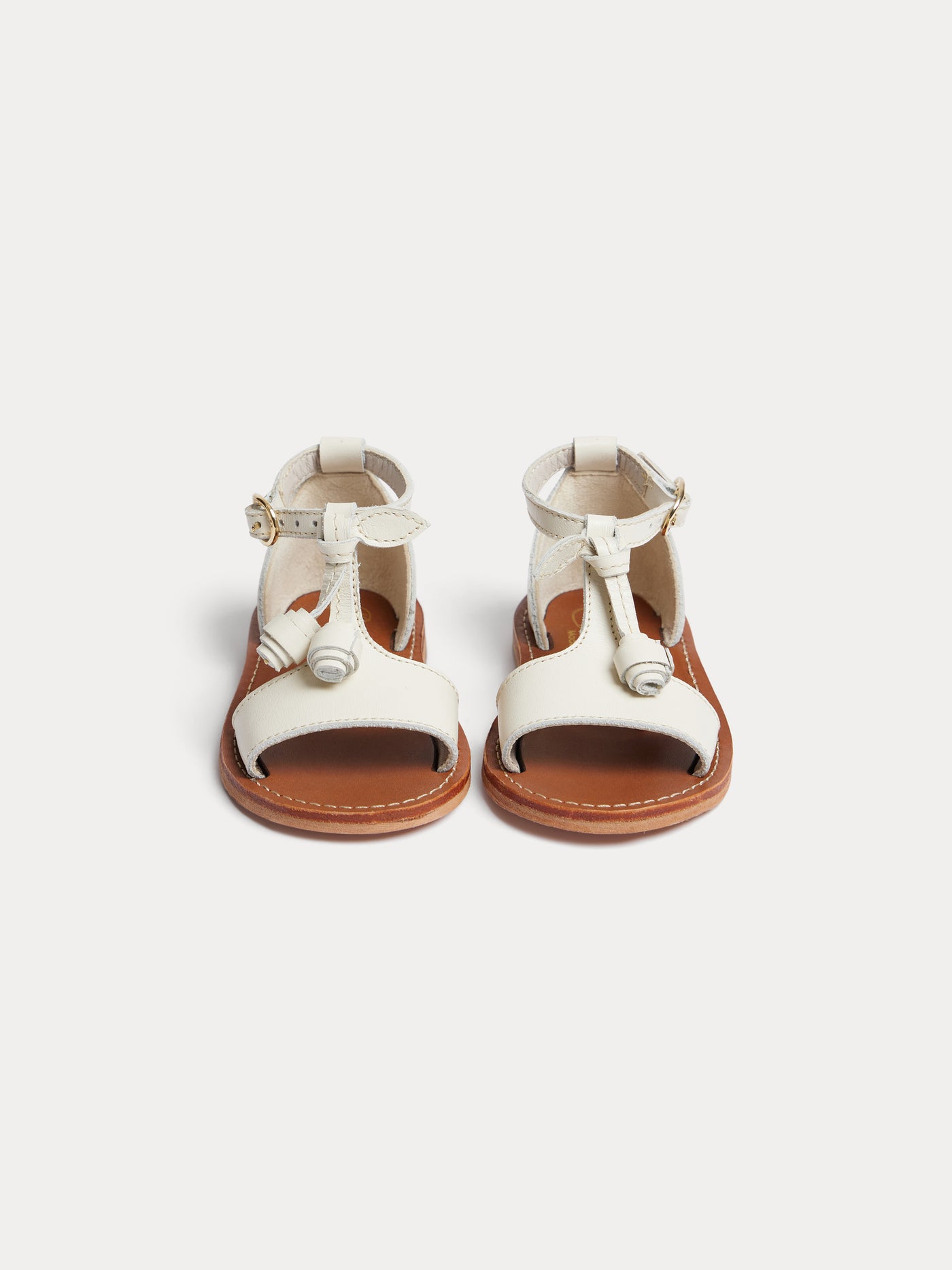 Elmas milk white leather sandals