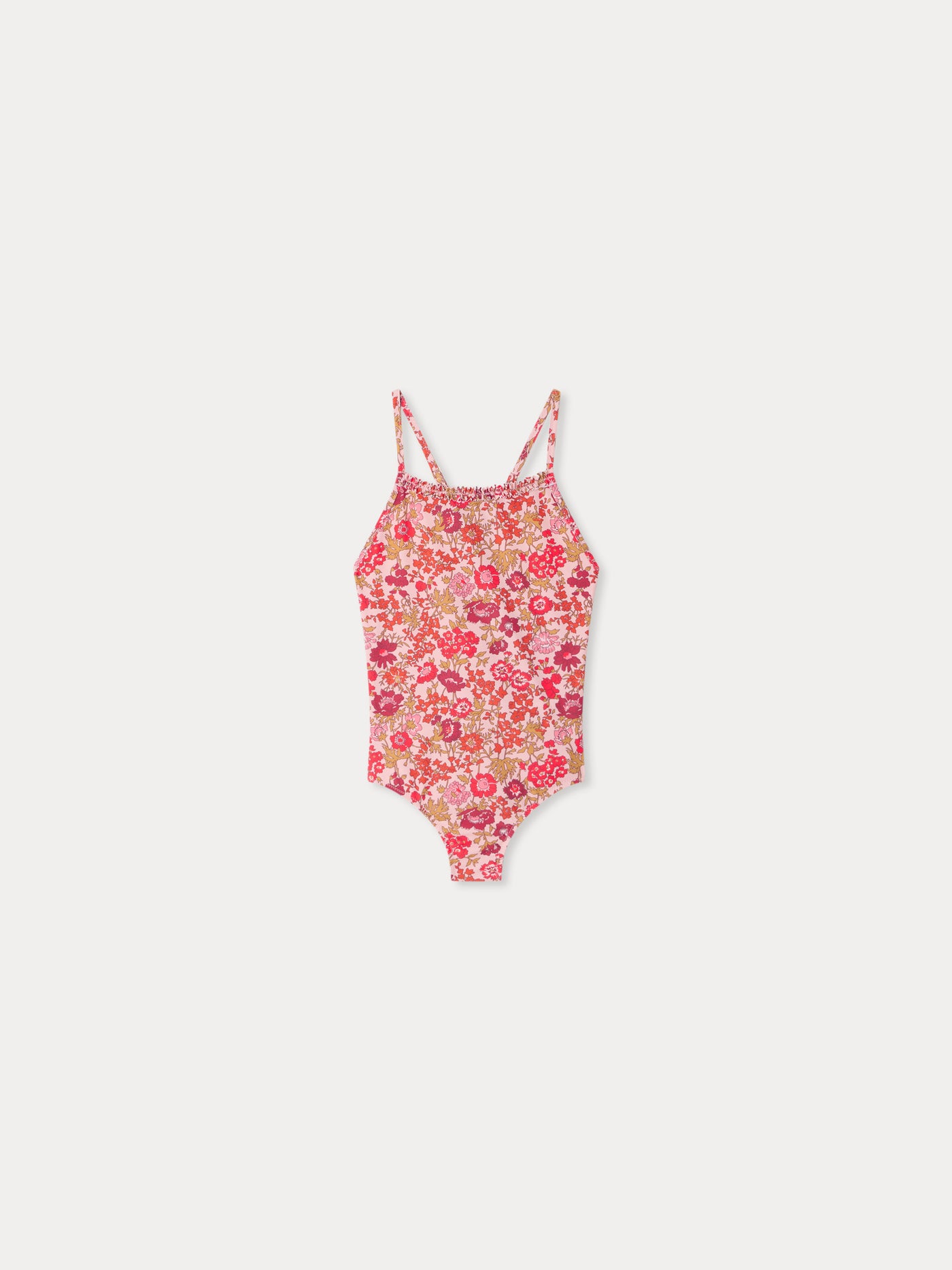 Laika one-piece swimsuit with pink flowers in Liberty fabric