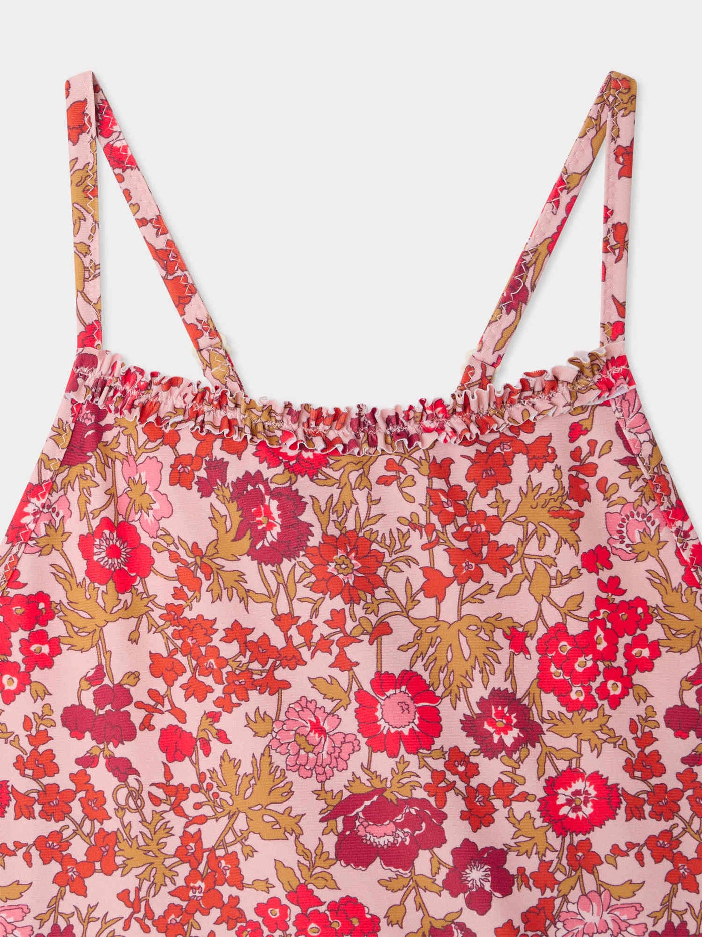 Laika one-piece swimsuit with pink flowers in Liberty fabric