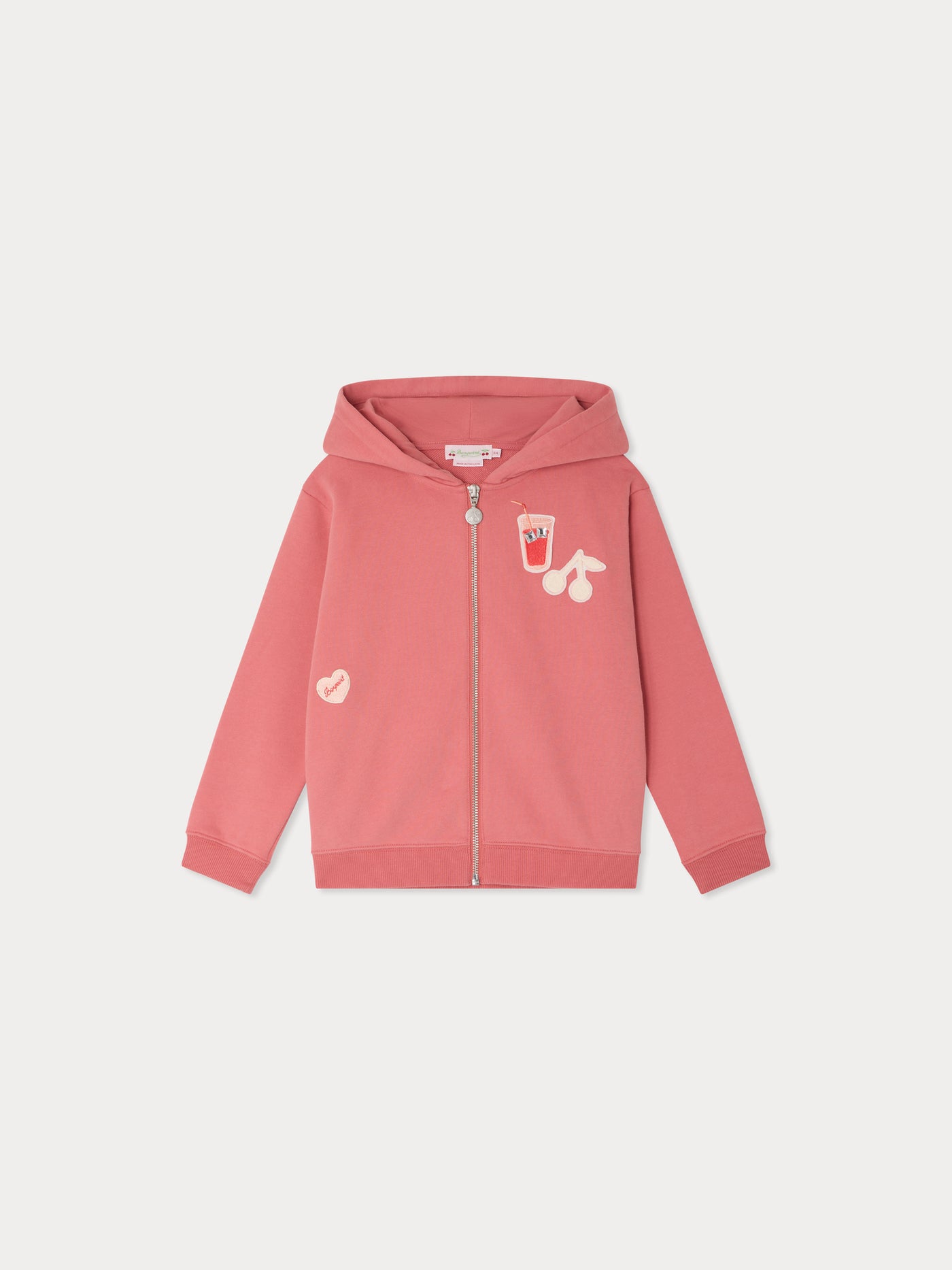 Talent cherry embroidered hoodie in organic cotton