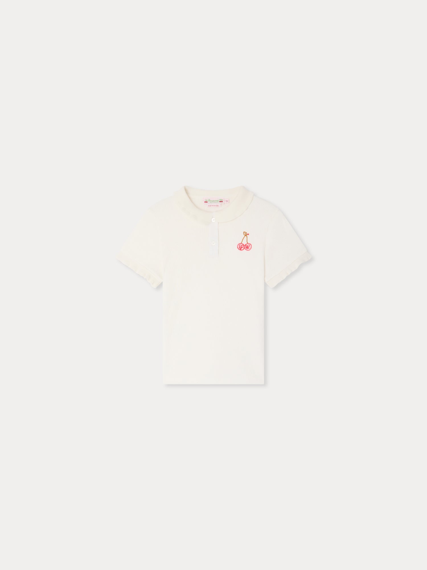 Gina cherry embroidered t-shirt in organic cotton • Bonpoint