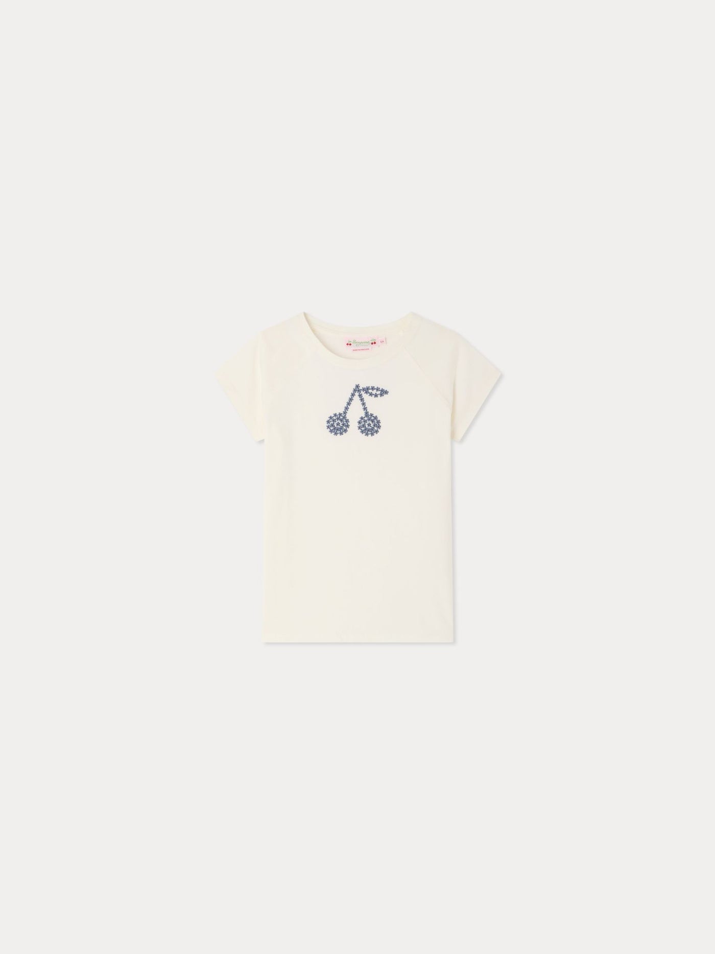 Asmae t-shirt with embroidered flowers in organic cotton