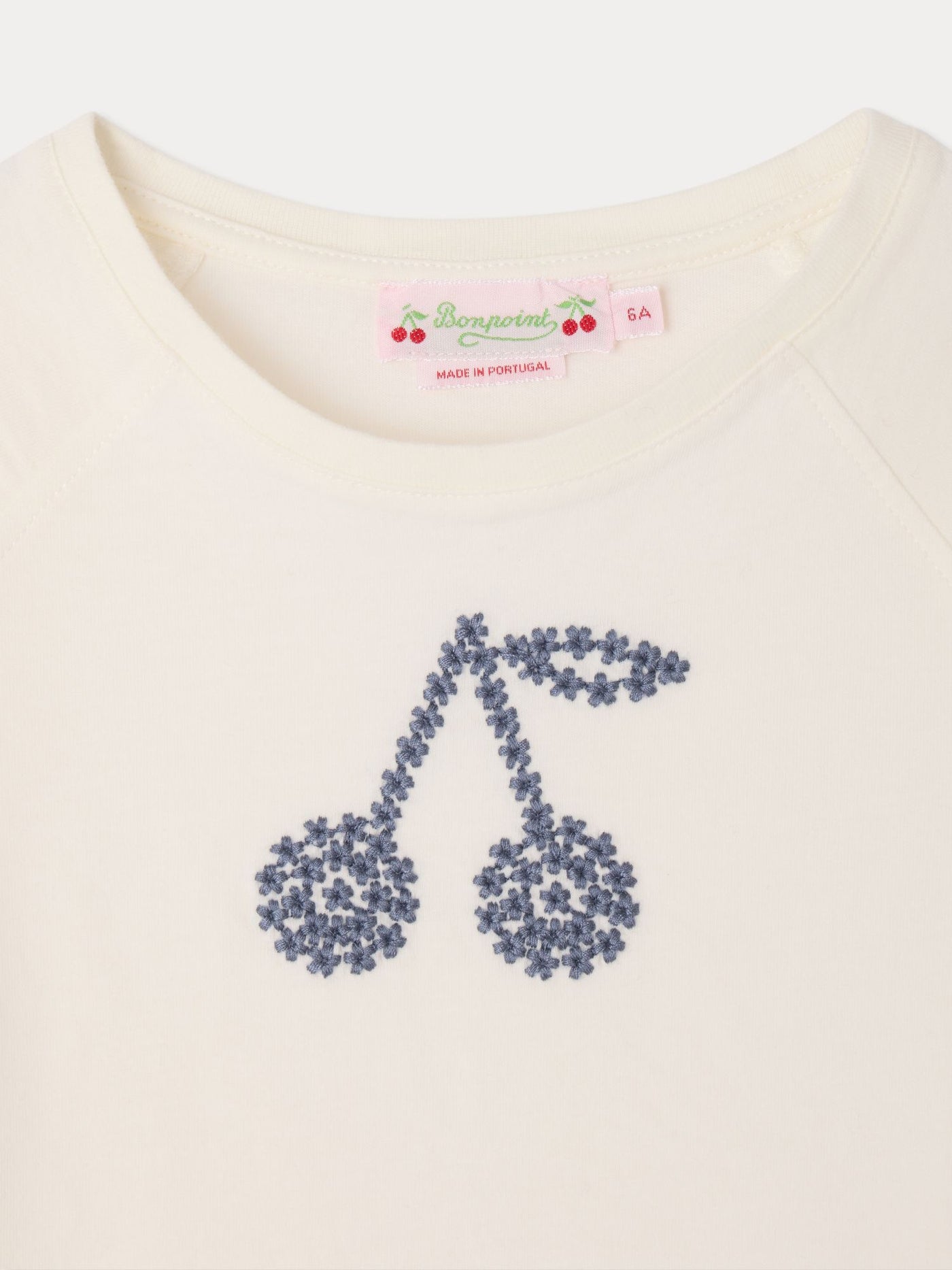 Asmae t-shirt with embroidered flowers in organic cotton