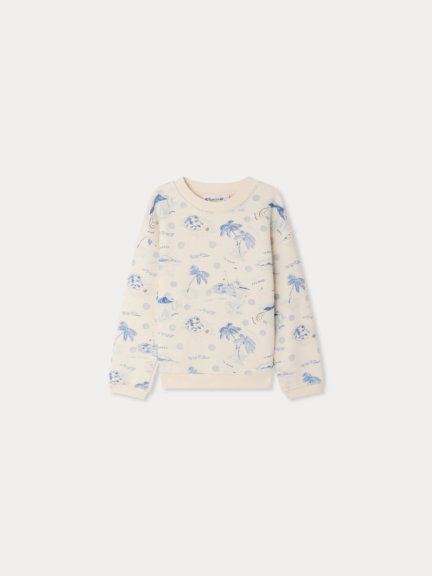 Tonino island print sweatshirt in organic cotton