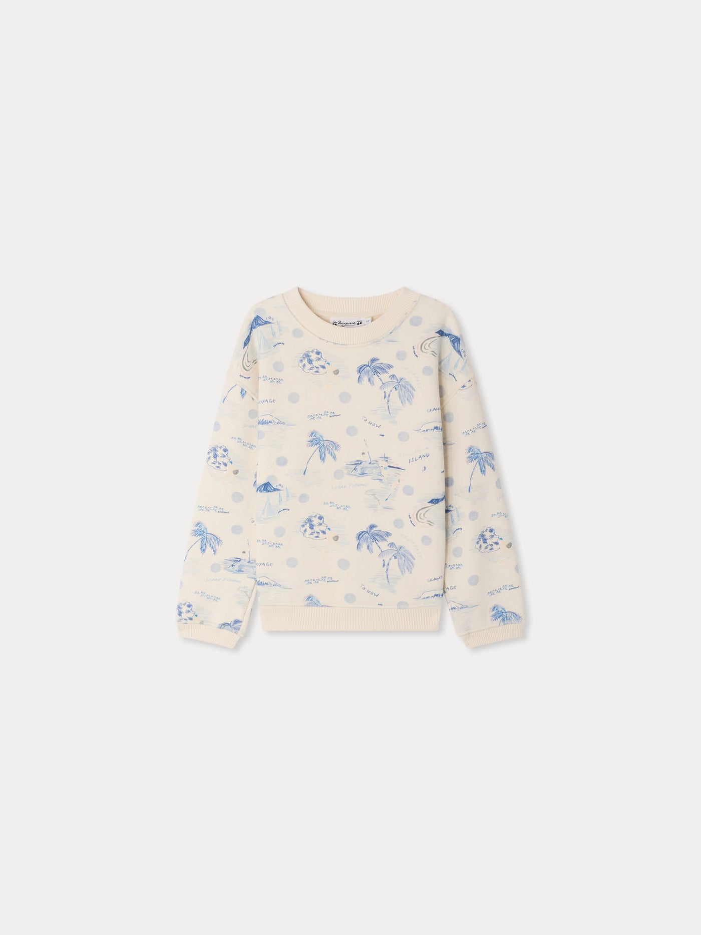 Tonino island print sweatshirt in organic cotton