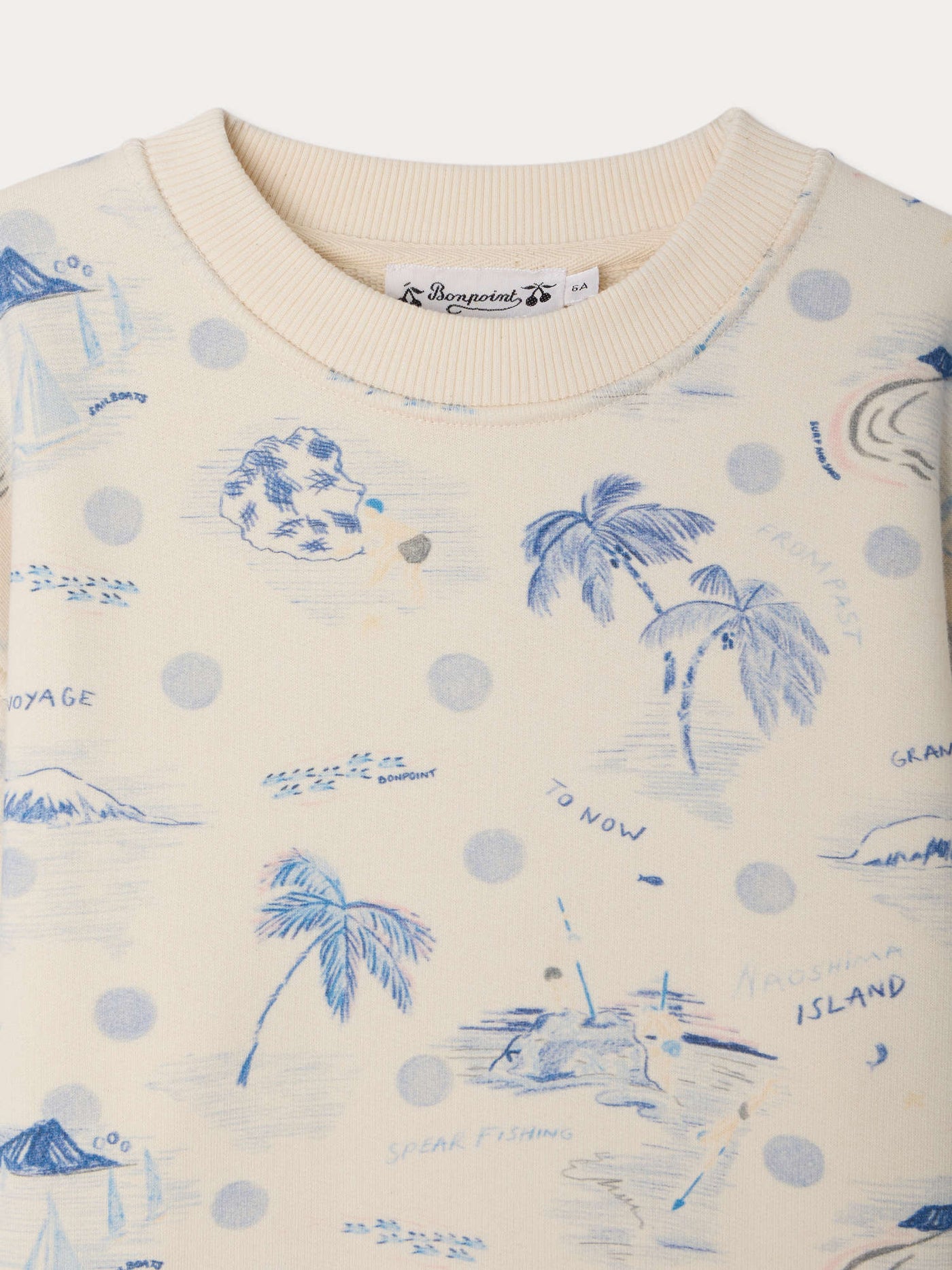 Tonino island print sweatshirt in organic cotton